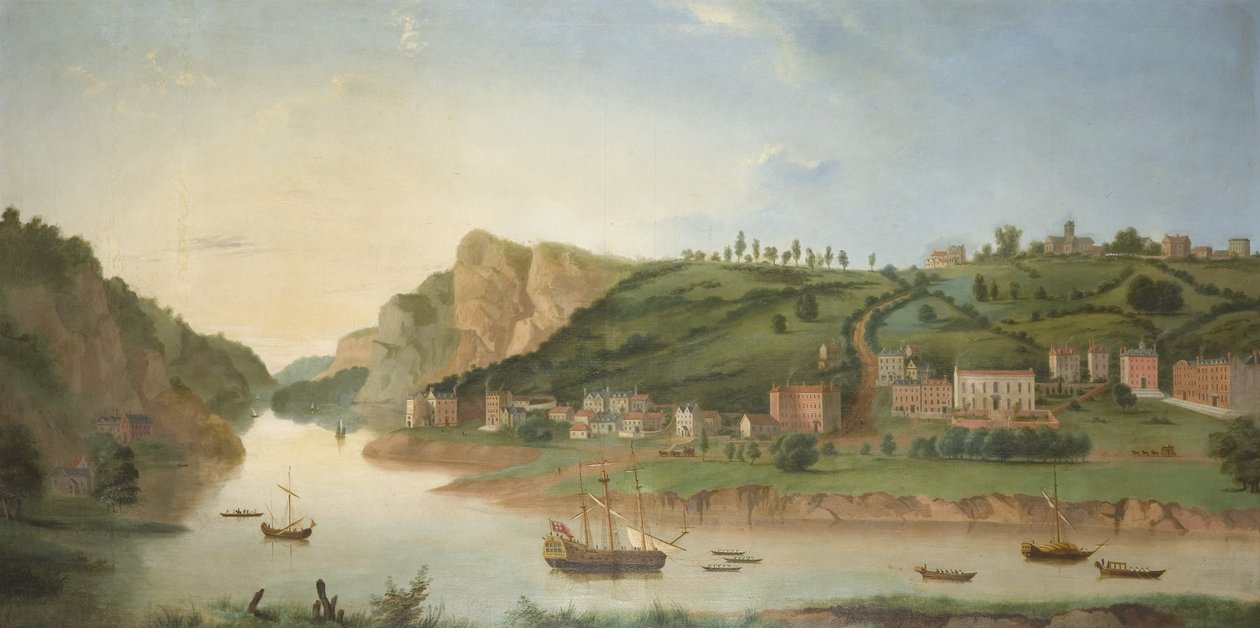 Hotwells, with a view of the Avon Gorge, c.1730 by British School