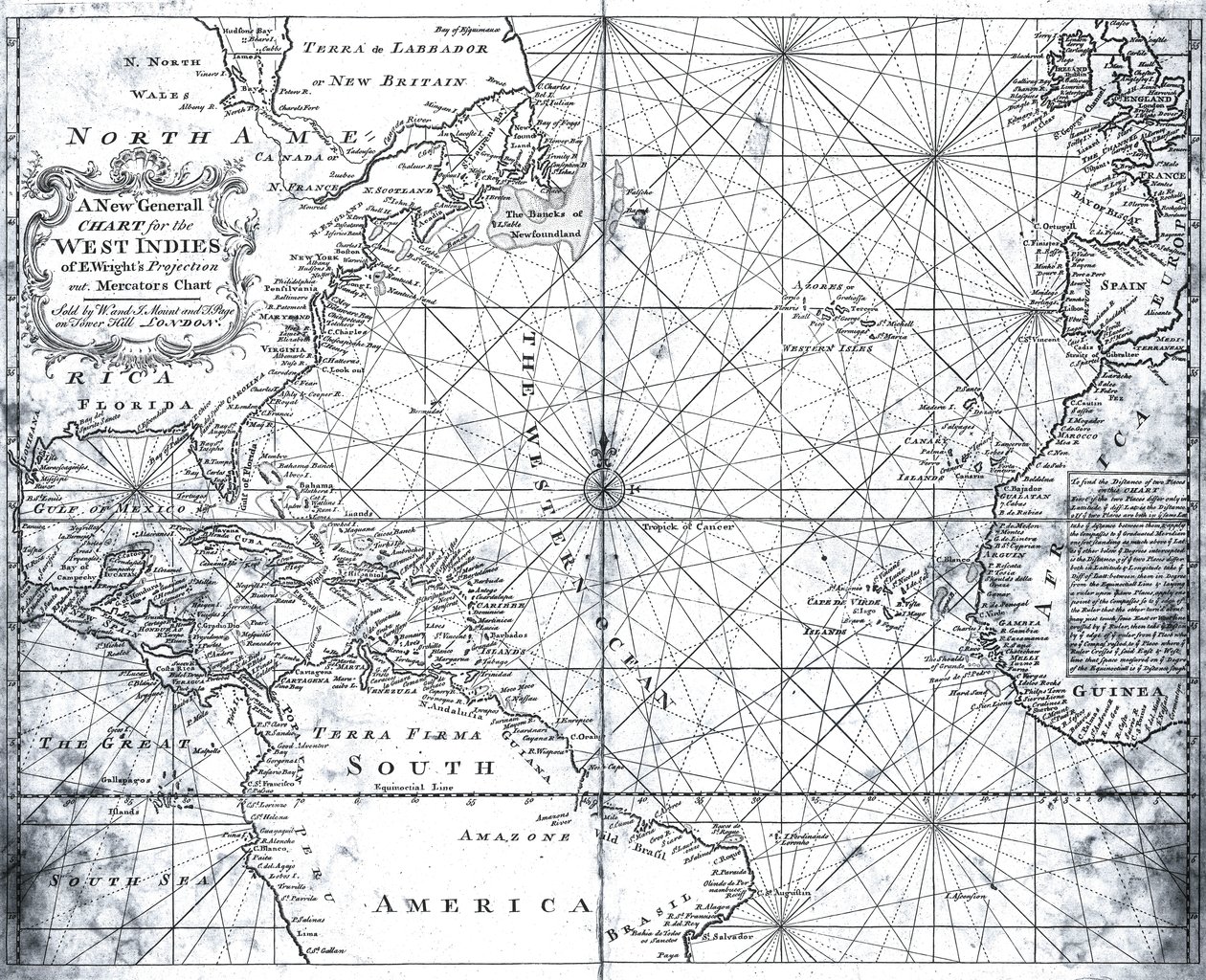 Map of the North Atlantic by Mount and Page by British School