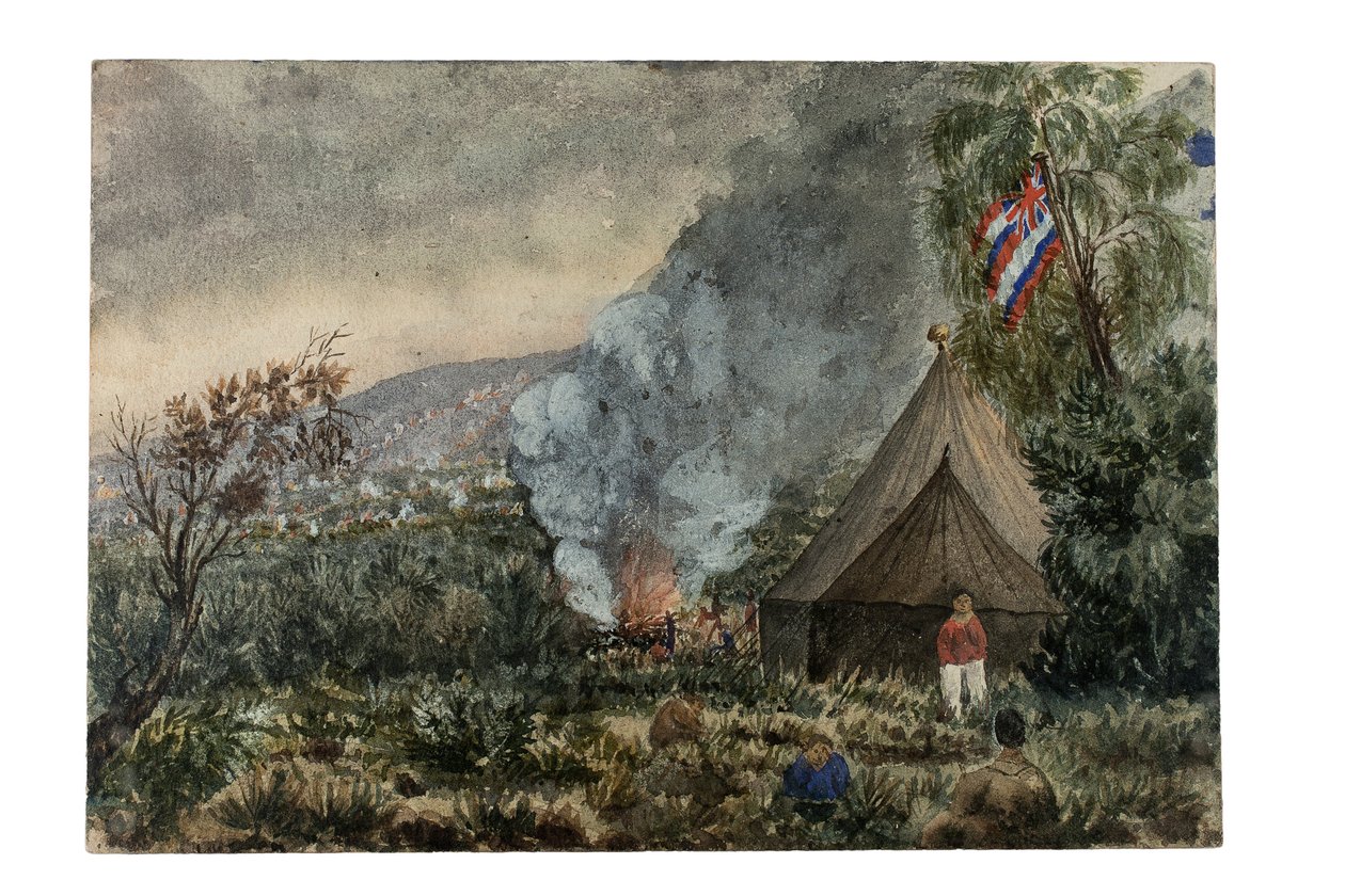 Mauna Kea volcano, Hawaii, March 1859 by British School