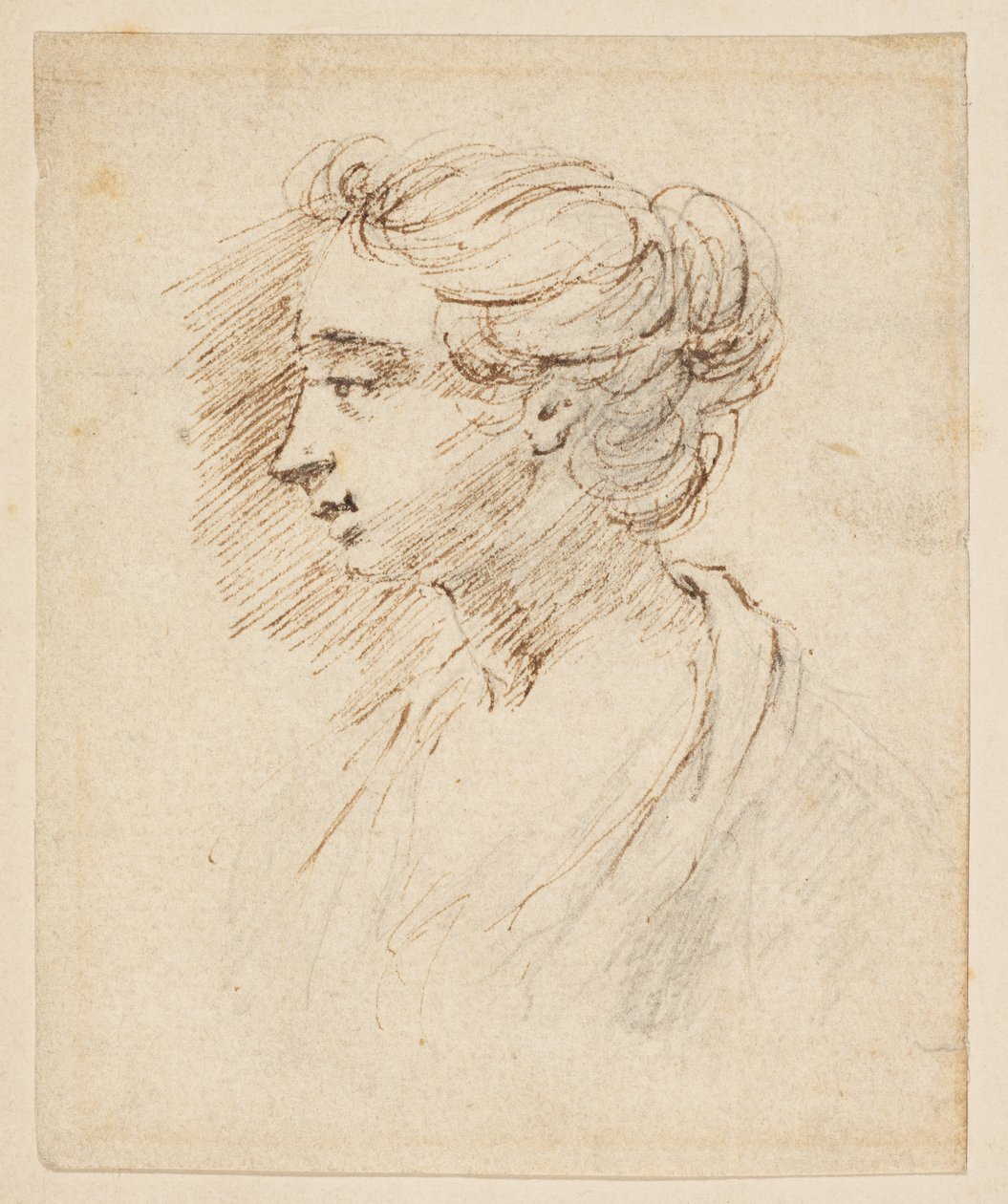 Portrait head of a woman by British School