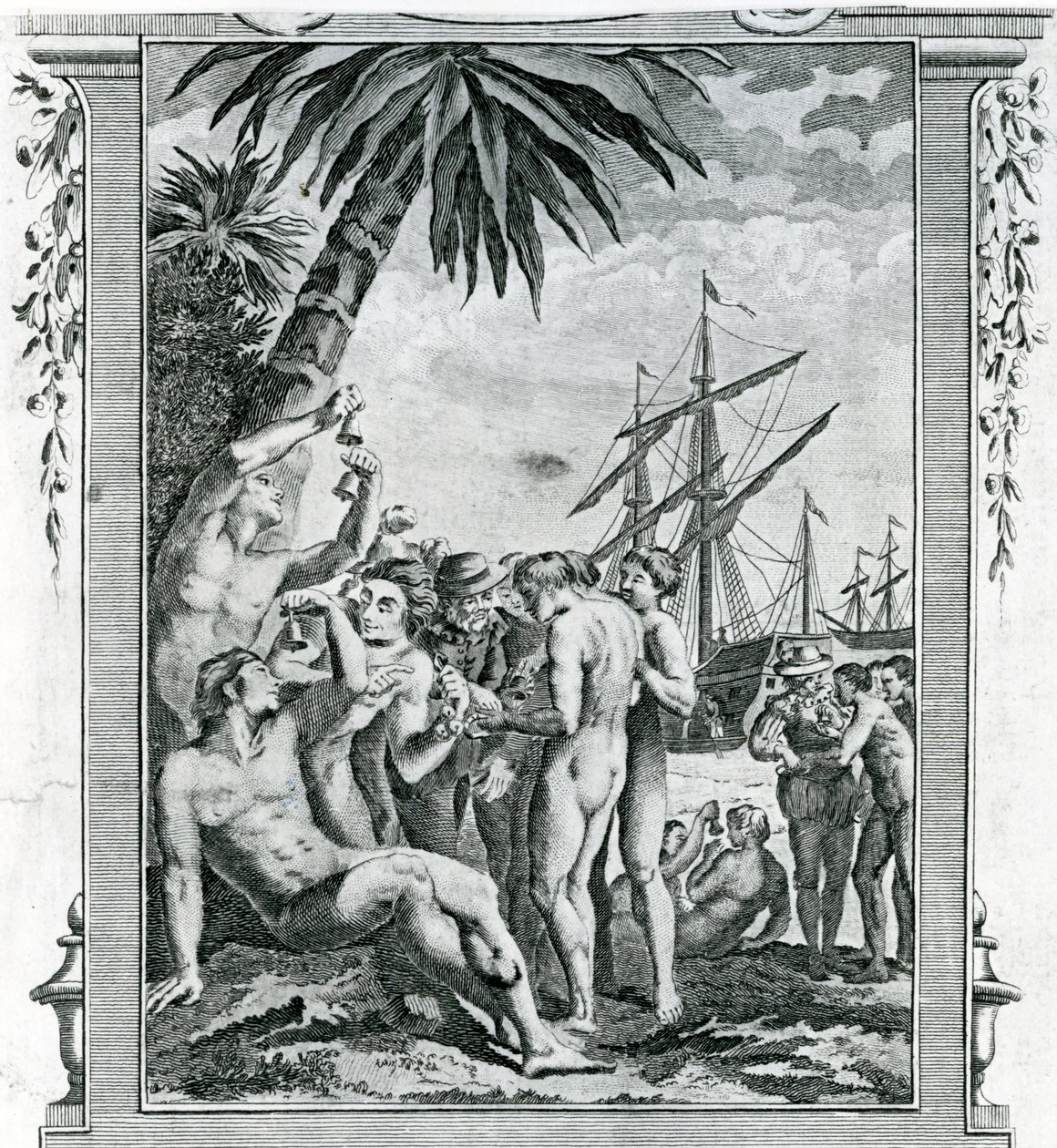 The First Interview of Christopher Columbus with the Natives of America by British School