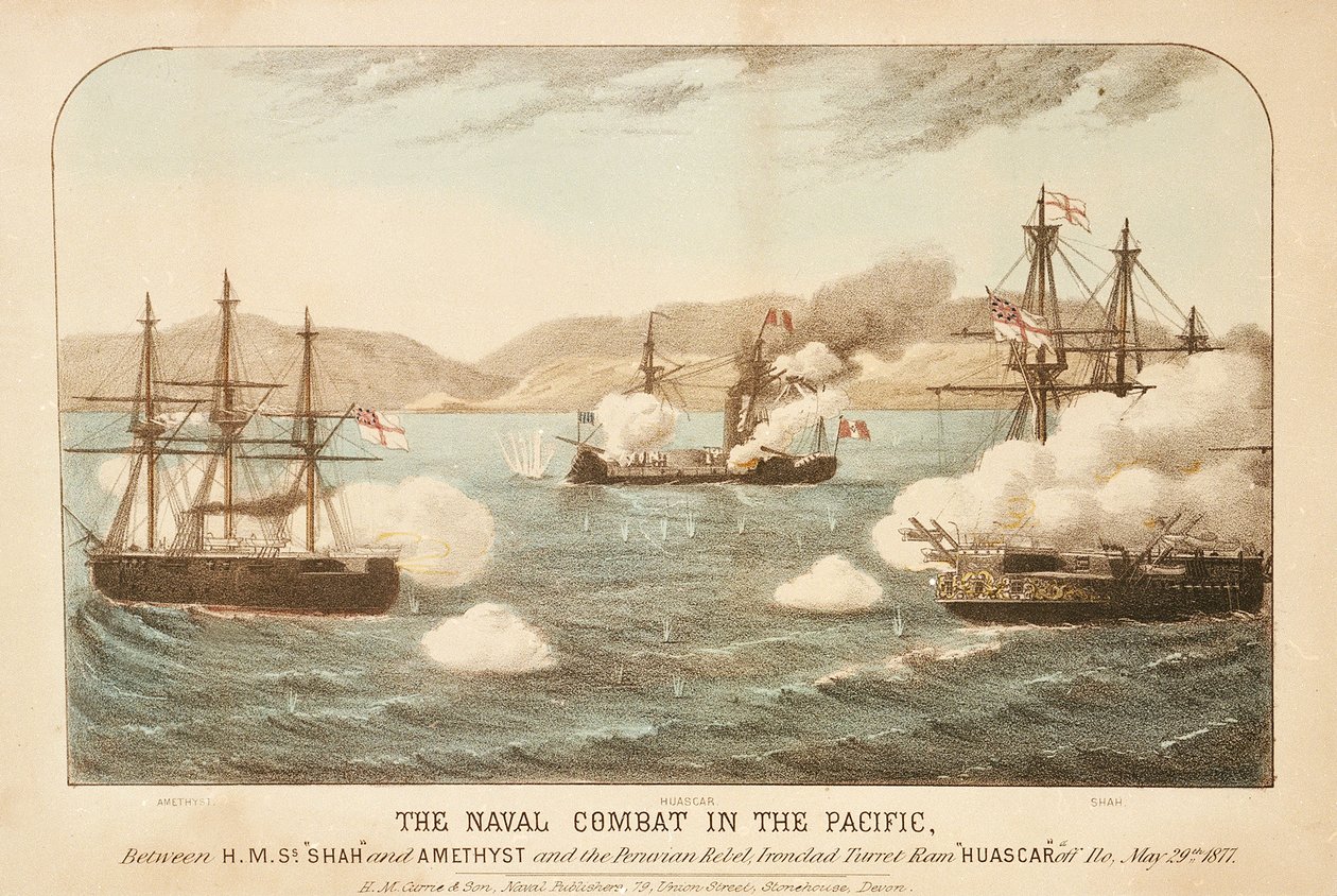 The naval combat in the Pacific, between HMS 