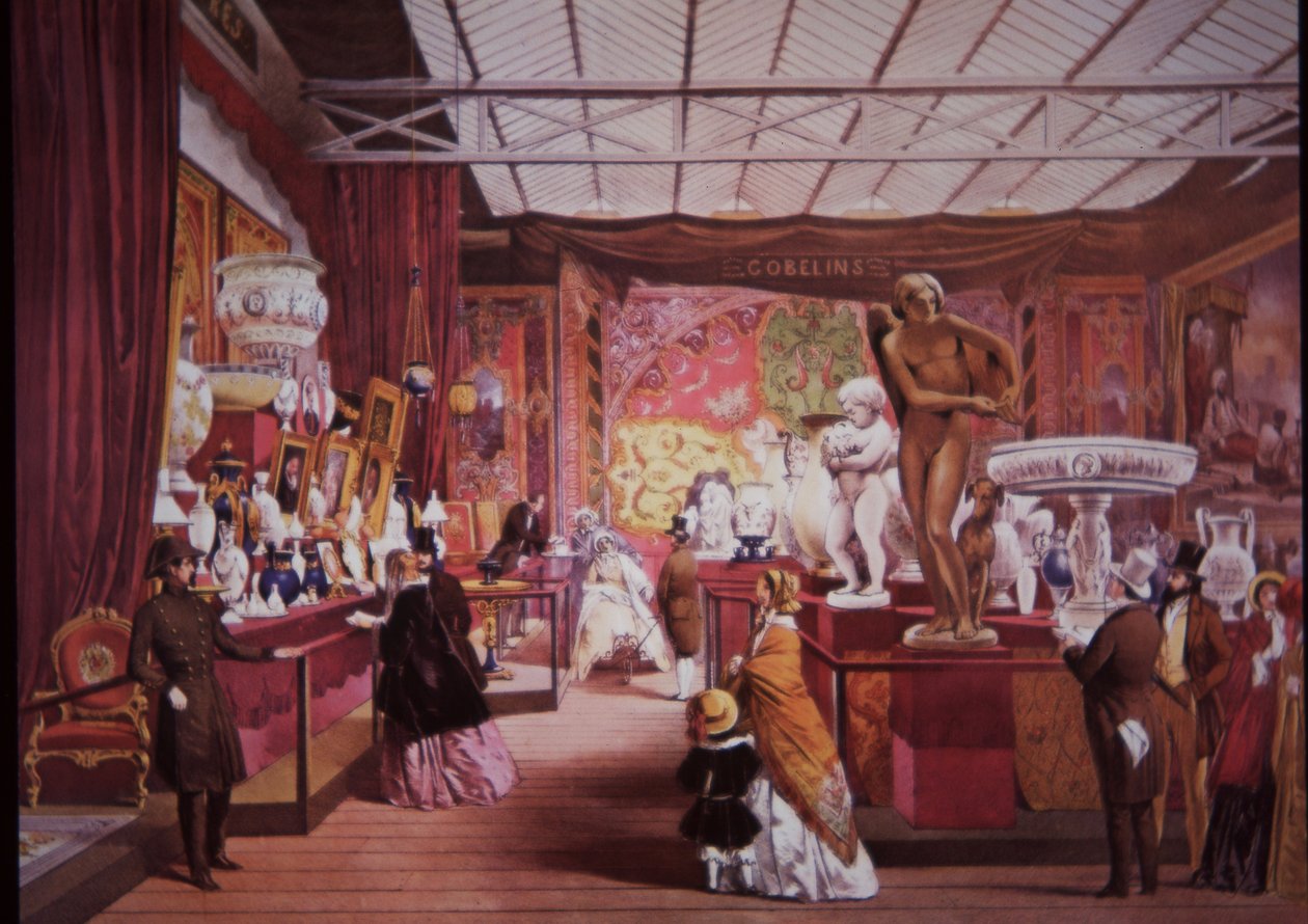 Visitors flock to the Great Exhibition in 1851 to view art and science exhibits by British School