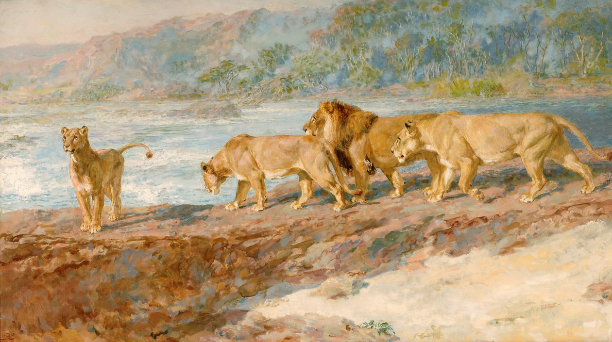 On the Bank of an African River by Briton Riviere