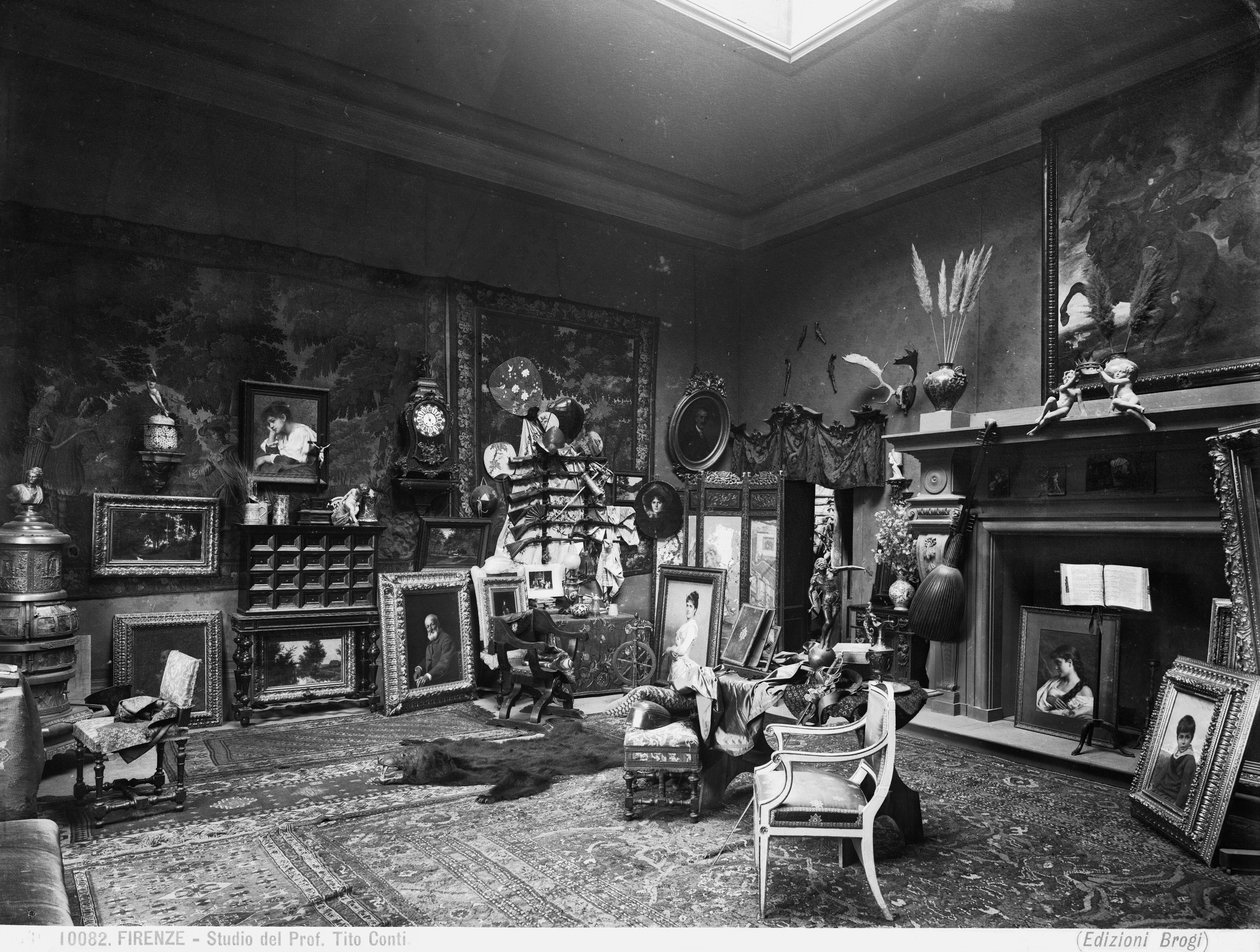 The study of the painter and Professor Tito Conti, Florence by Brogi Brogi