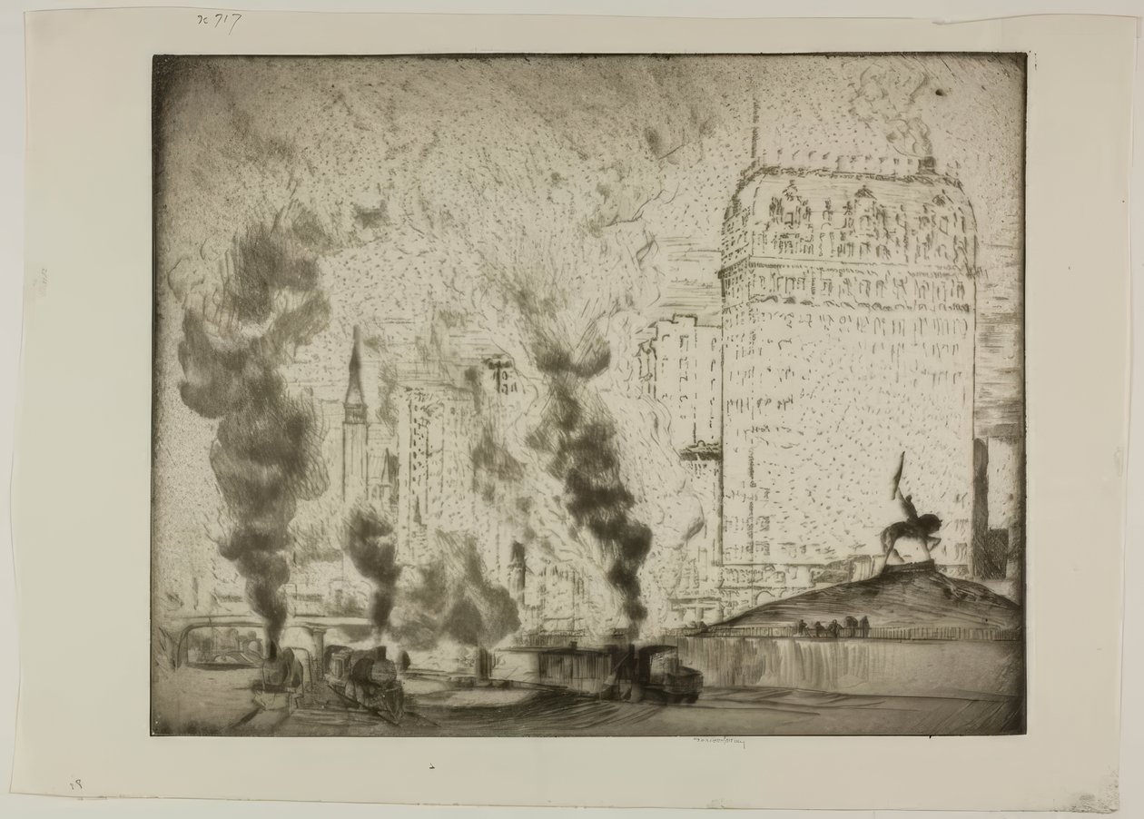 Chicago - Logan Monument by Bror Julius Olsson Nordfeldt