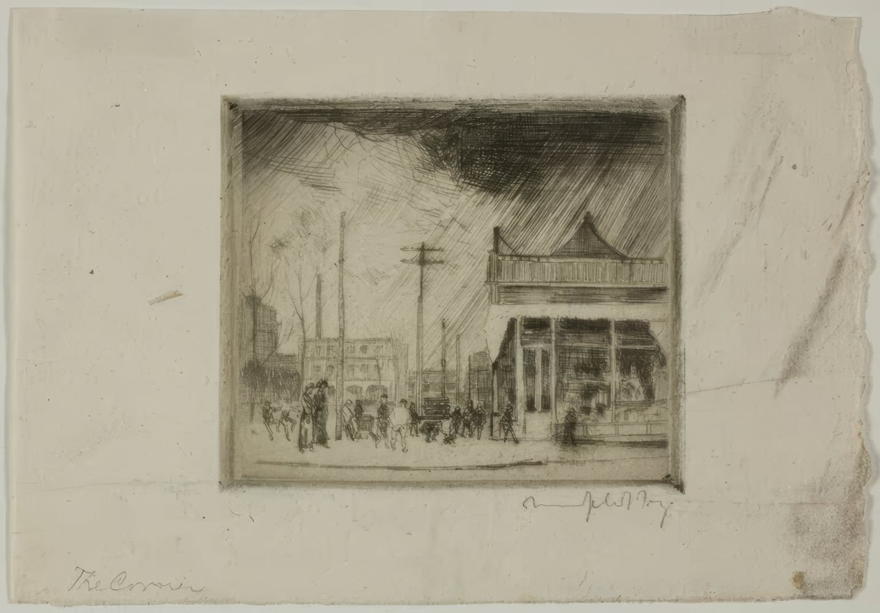 Chicago - The Corner, 57th and Stony Island Ave by Bror Julius Olsson Nordfeldt