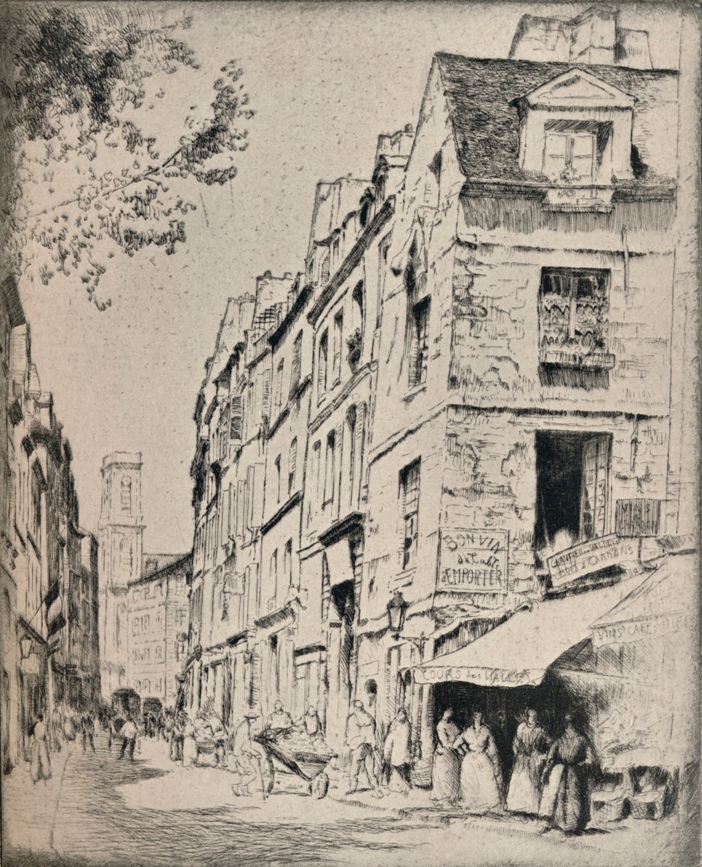 Cour des Halles, Rue St Jacques by Bror Julius Olsson Nordfeldt