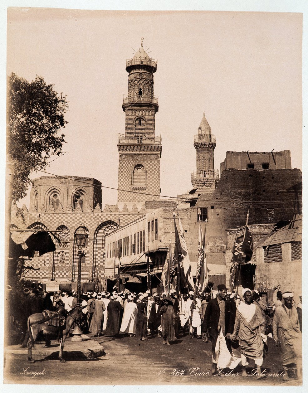Party in the streets of Cairo - photograph by the Zangaki brothers, late 19th century by Brothers Zangaki