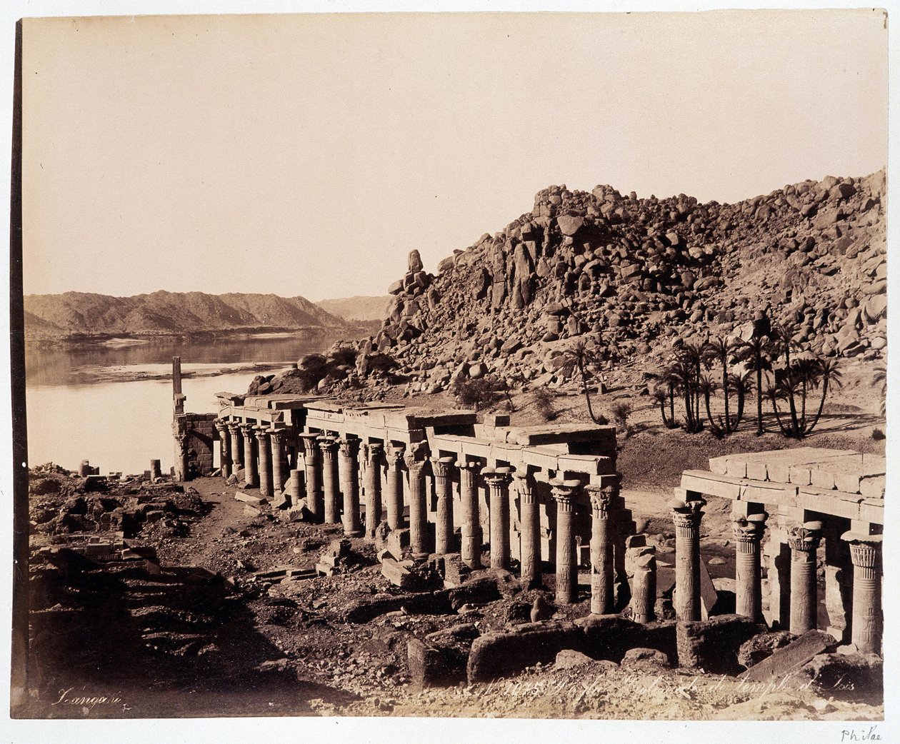 Ruins of the Temple of Isis in Egypt - Photograph of the Zangali Brothers, Late 19th Century by Brothers Zangaki