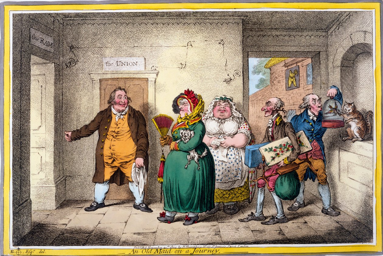 An Old Maid on a Journey, print made by James Gillray, 1804 by Brownlow North