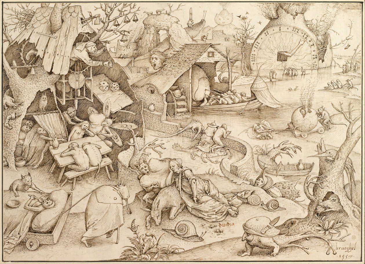 Acedia Sloth From the series Seven Deadly Sins by Bruegel