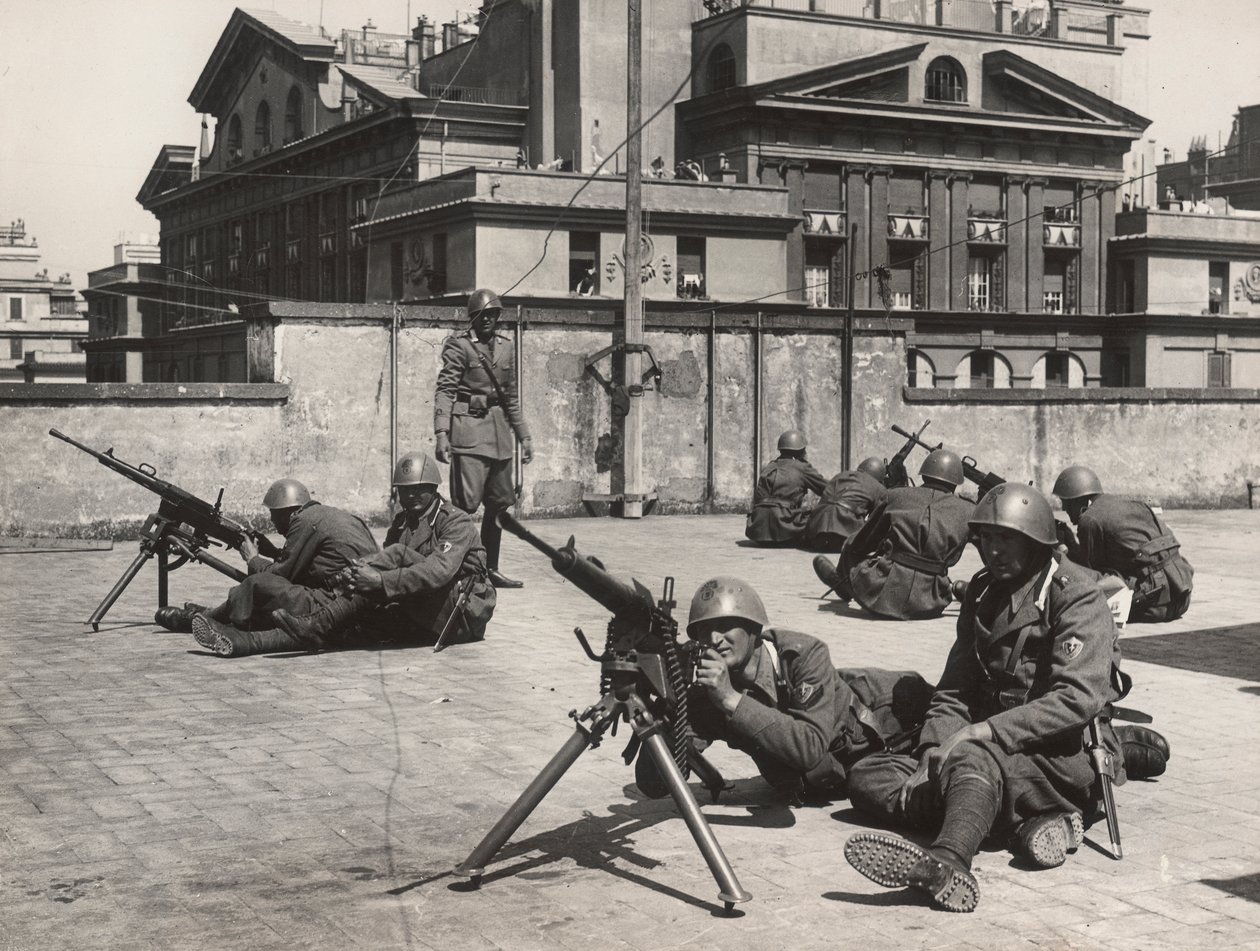 Air-Raid Defence Manoeuvres in Rome During World War II (photo) by Bruni Bruni