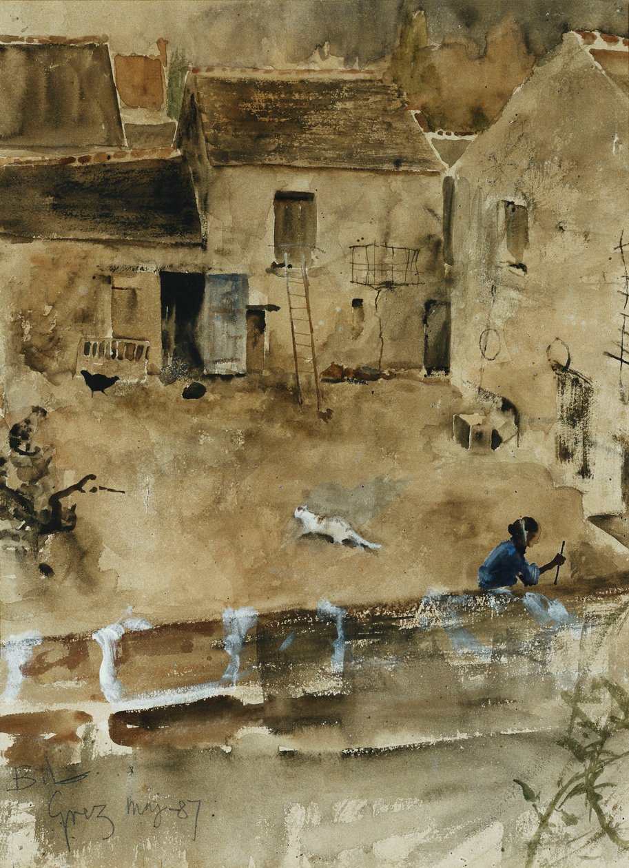 A Court-Yard in Grez-Sur-Loing by Bruno Andreas Liljefors