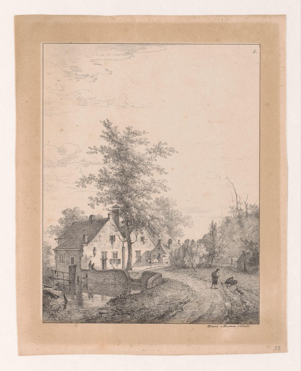 Country Road with Houses by Bruno van Straaten (I)