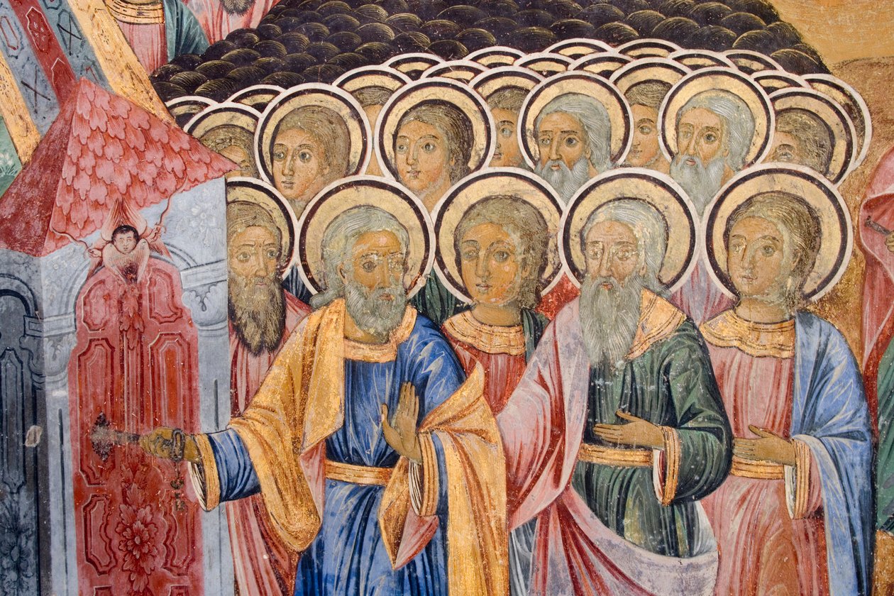 Bulgaria, Rila Monastery, Fresco at Church of Nativity of Virgin by Bulgarian School