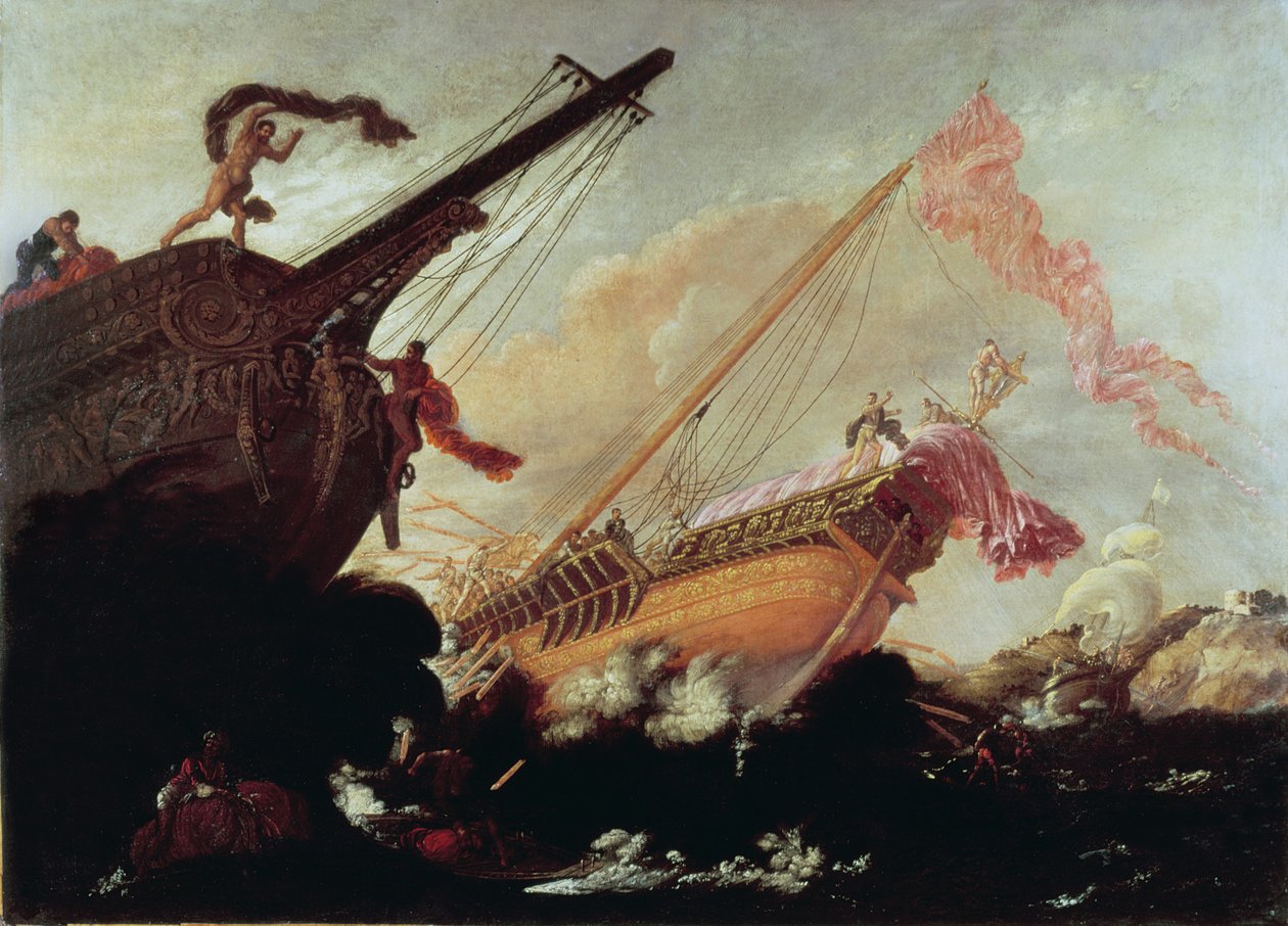 Galleons Wrecked on a Rocky Shore by Buonamico Agostino Tassi