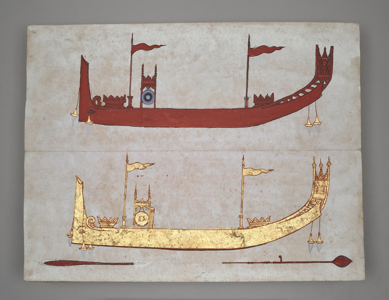 Royal Barges and Boats by Burmese School