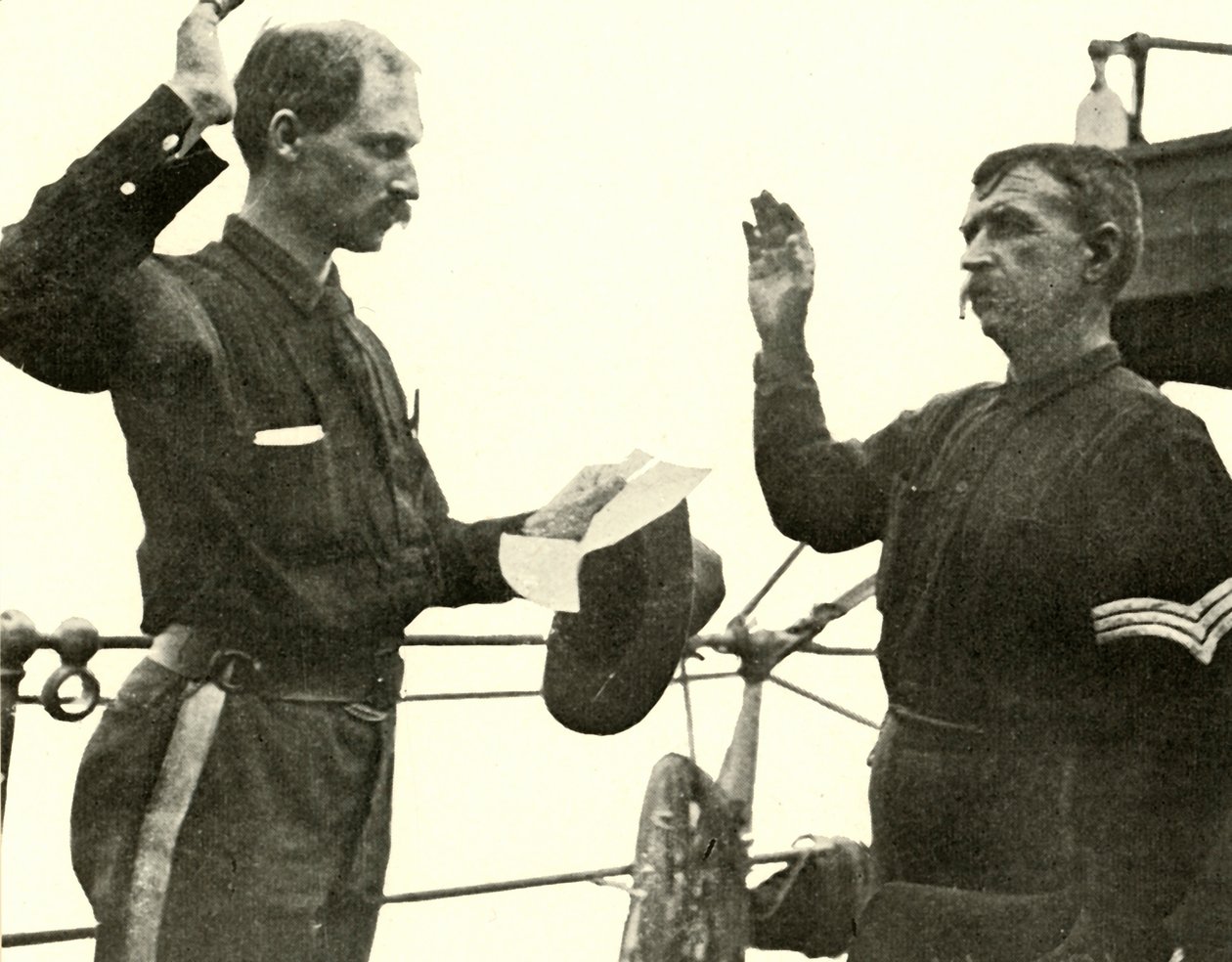 Lieutenant Lewis Reenlisting Thomas Dixon, Spanish-American War, 19 June 1898, 1899 by Burr McIntosh