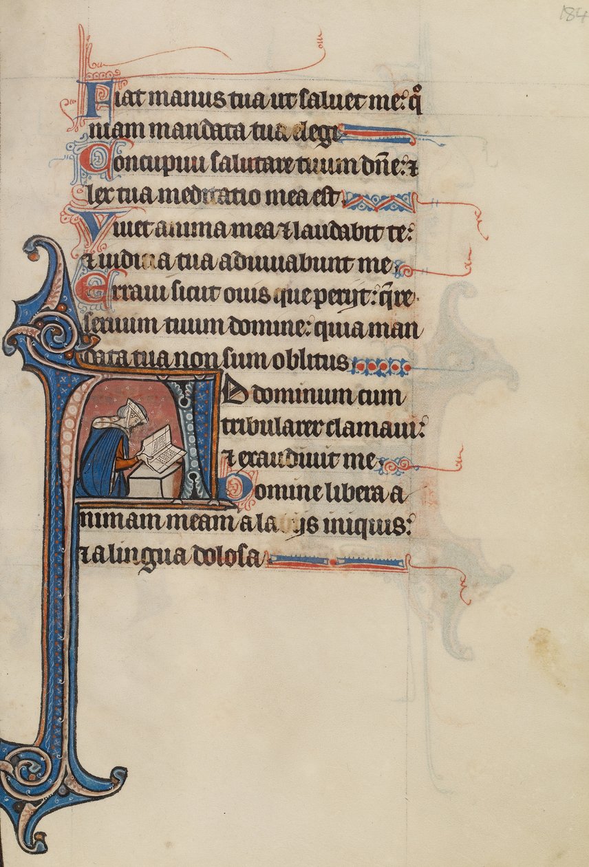 Initial A: A Noblewoman Seated on the Ground Reading by Bute Master