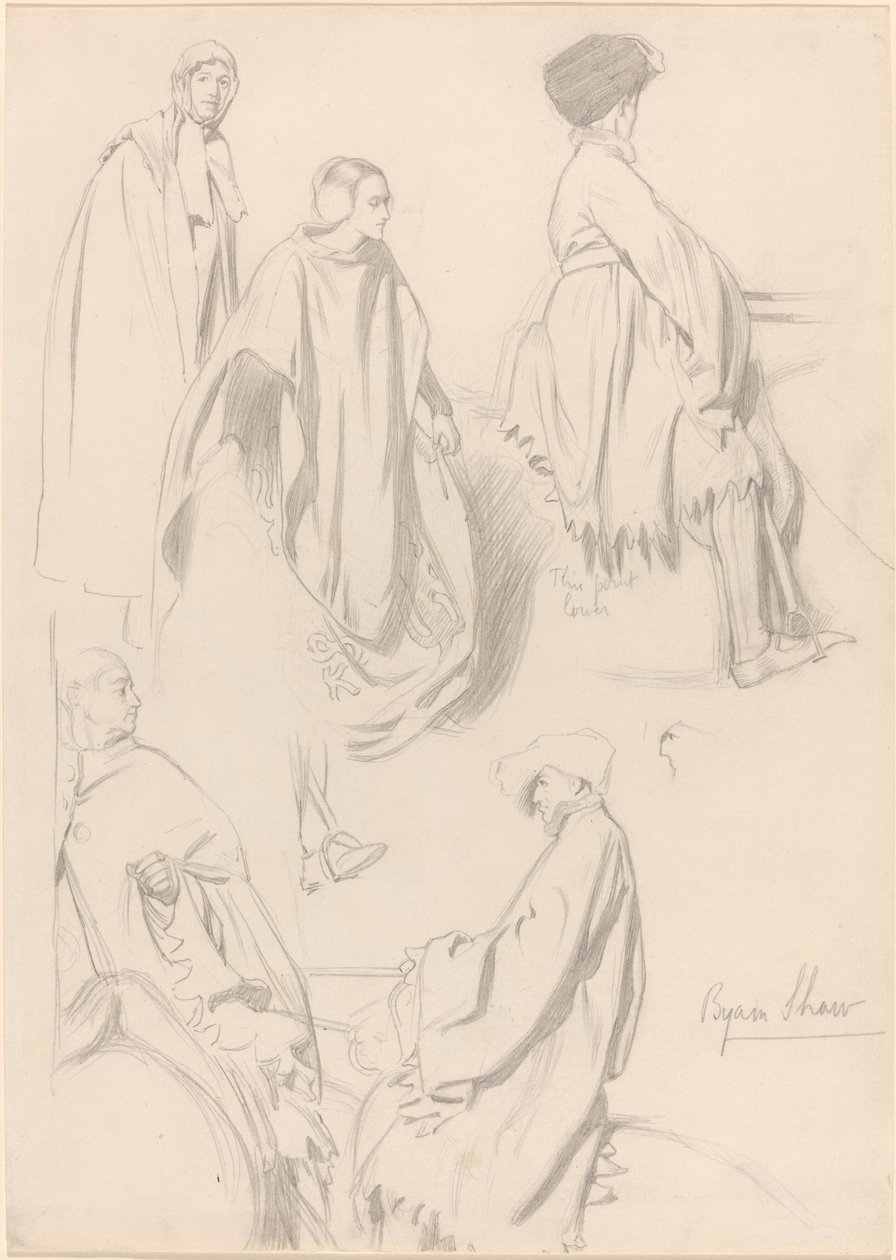 Studies of Men and Women in Medieval Dress by Byam Shaw