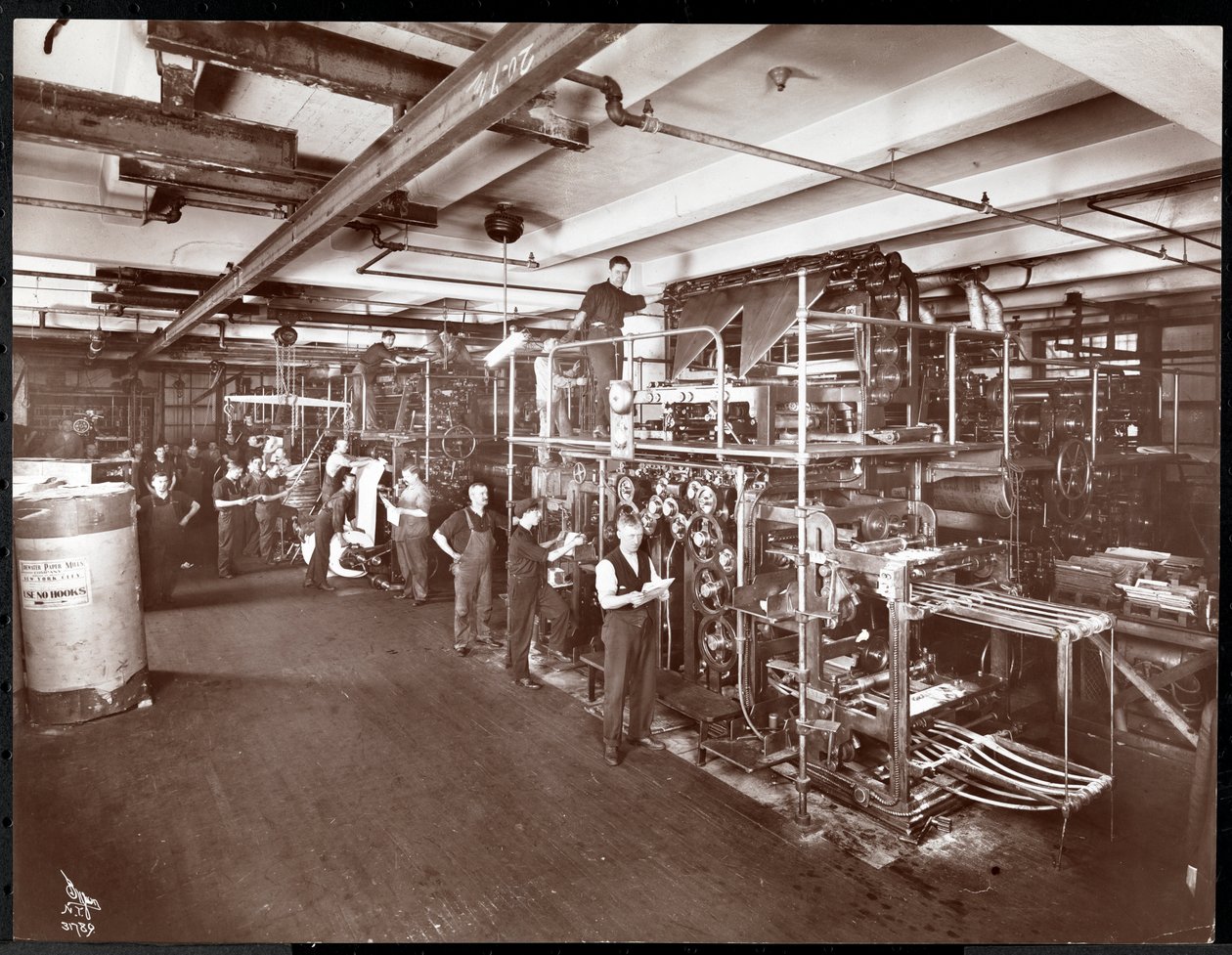 A press room at the McCall Publishing Co., New York, 1913 by Byron Company