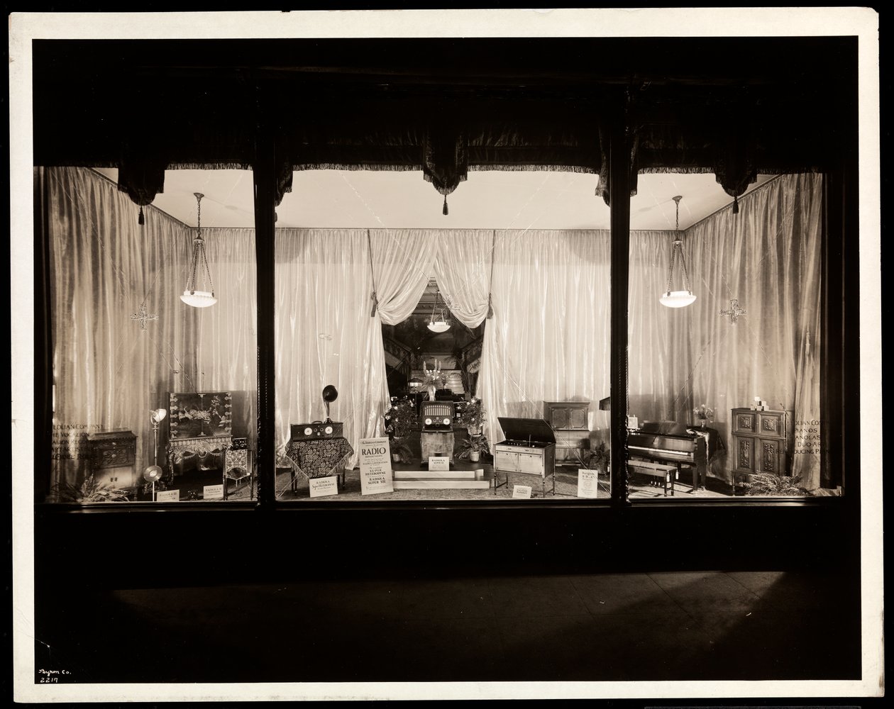 A window display at the Aeolian Company, 29 West 42nd Street, New York by Byron Company
