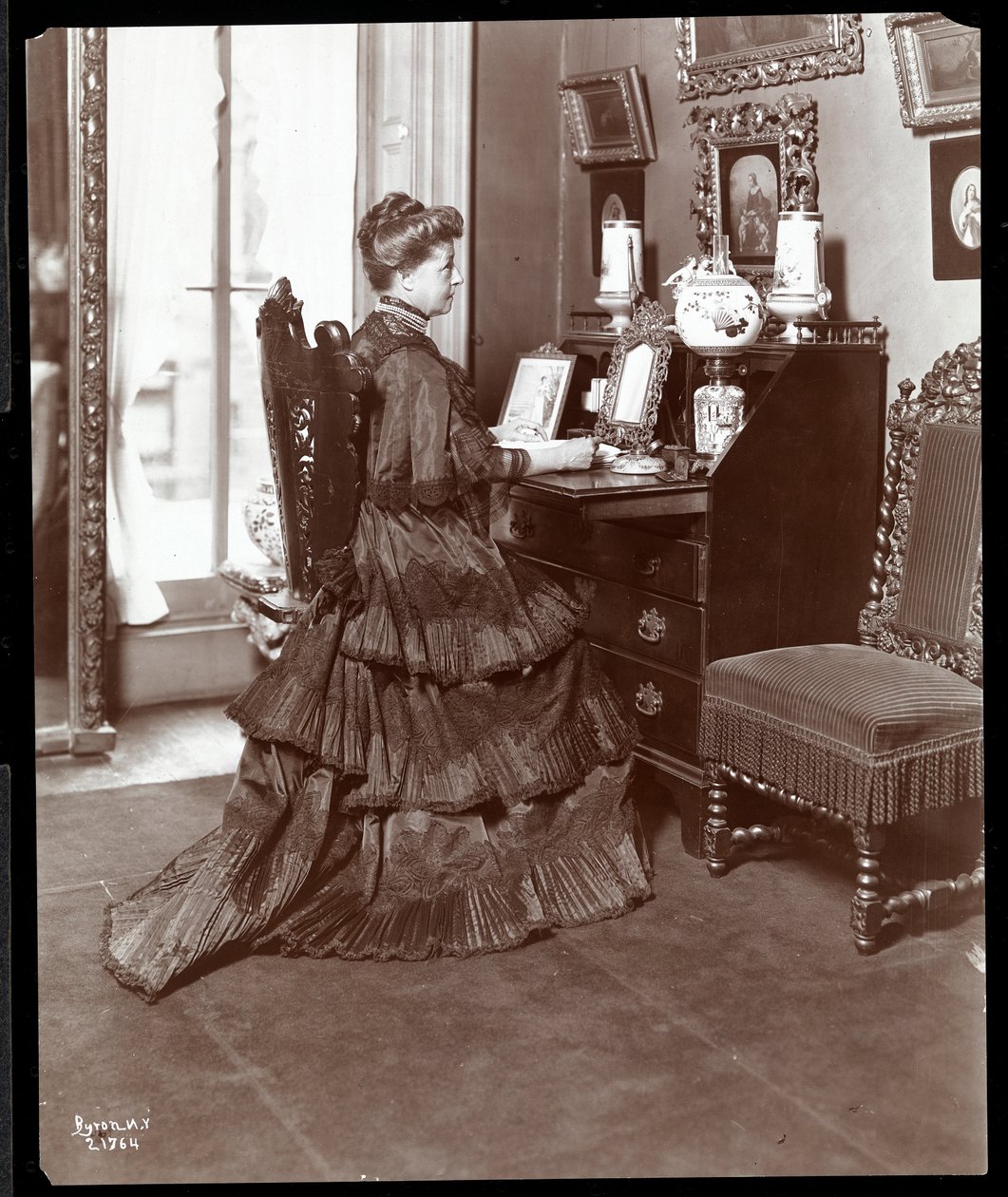 Mrs. K. Duer at Her Desk, New York, 1906 by Byron Company