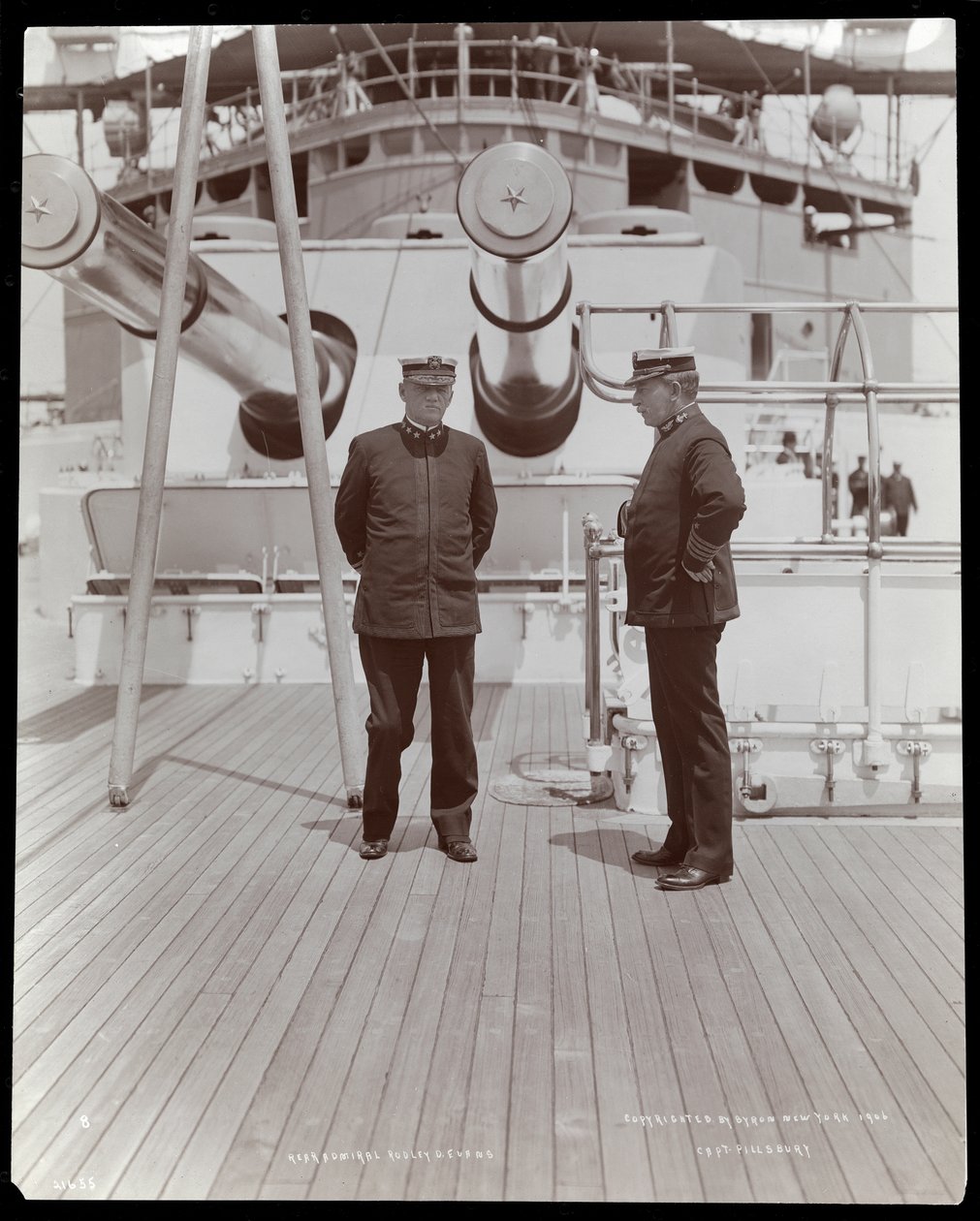 Rear Admiral Robley Dunglison Evans and Captain John Elliott Pillsbury on the Deck of the U.S.S. Marine by Byron Company