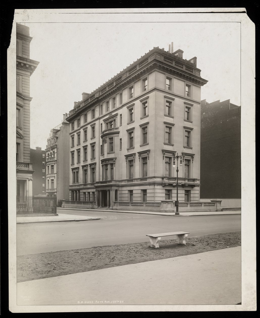 The B.N. Duke residence at 5th Avenue and East 89th Street, New York, 1921 by Byron Company