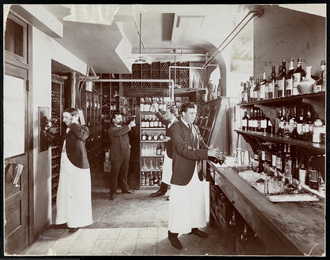 A pantry at the Hotel Manhattan, 1902 by Byron Company