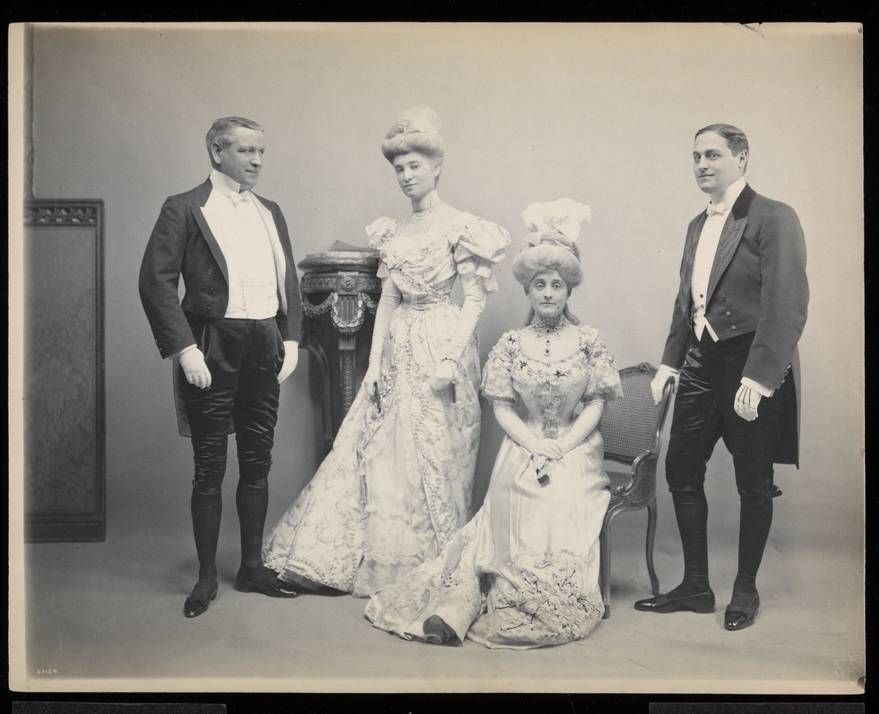 Group Portrait of Sydney Dillon Ripley with Three Others at the James Hazen Hyde Ball, New York, January 31, 1905 by Byron Company