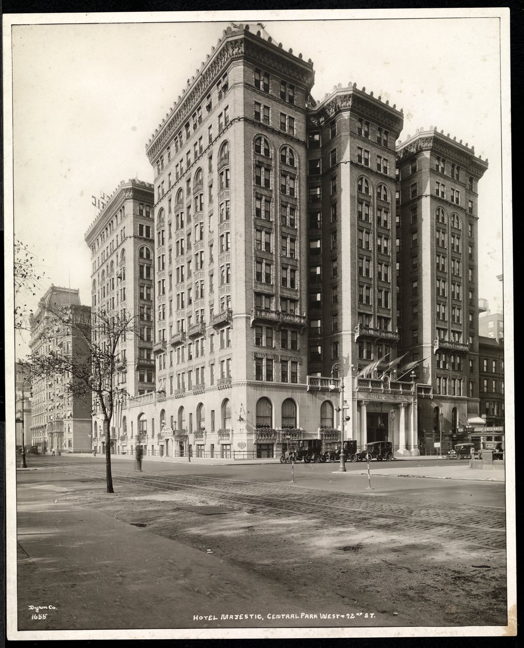 View of the Hotel Majestic at 72nd Street from Across Central Park West, New York by Byron Company