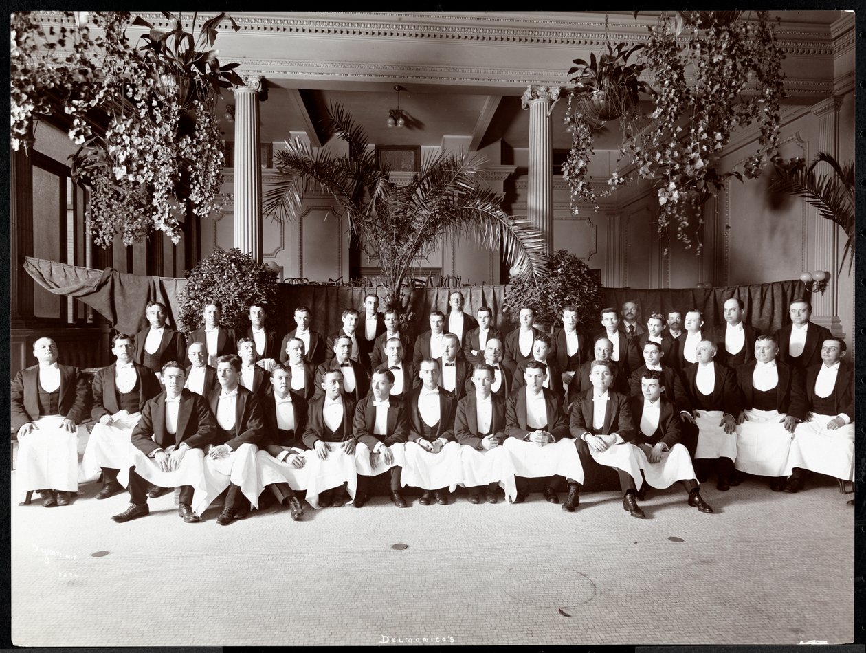 Waiters at Hotel Delmonico, 1902 by Byron Company