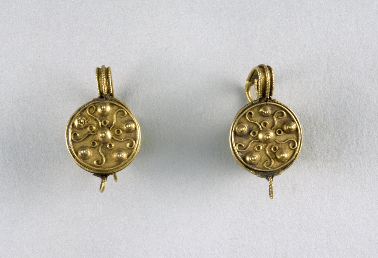 Disc Earrings, c.1st century by Byzantine