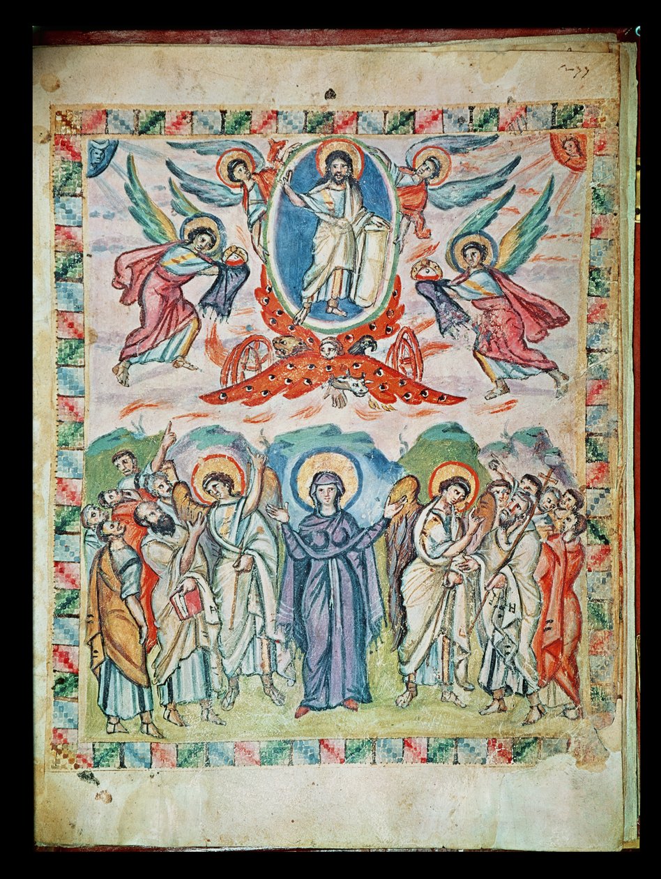 The Ascension, from the Rabula Gospels, 586 AD by Byzantine School