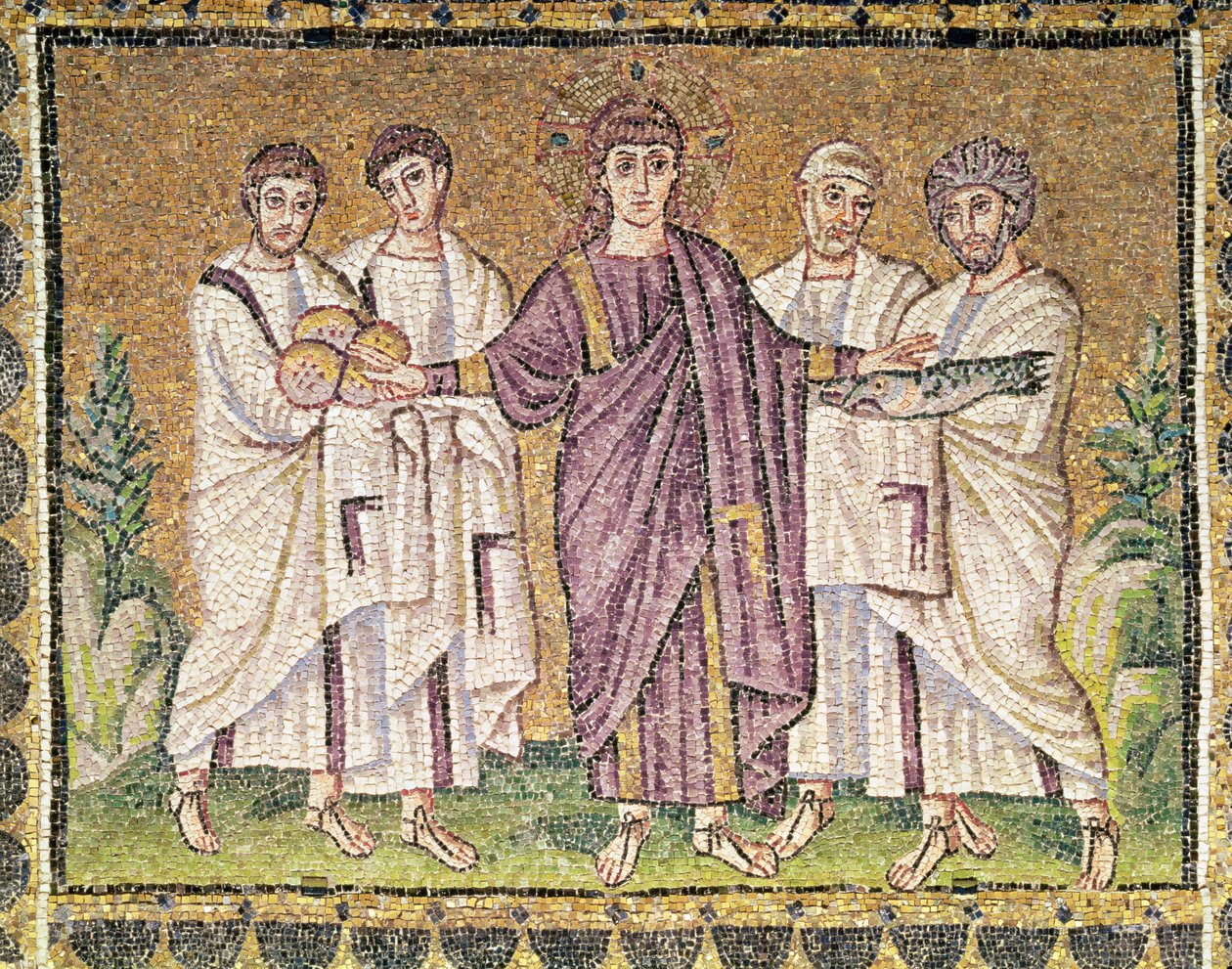 Multiplication of the Bread and Fishes, Scenes from the Life of Christ by Byzantine School