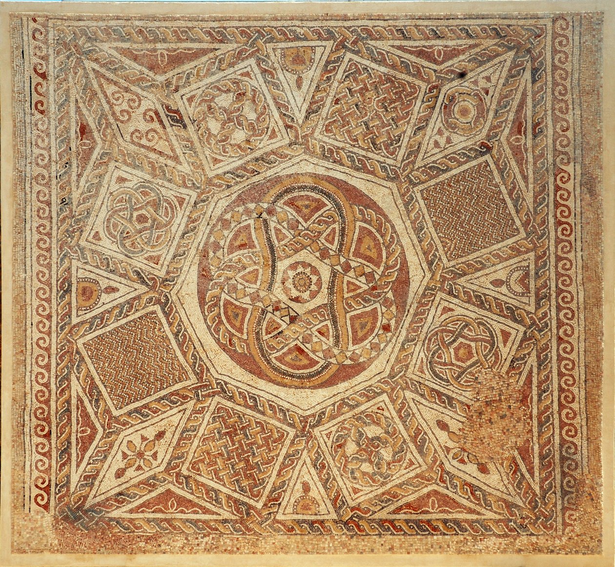 Mosaic Floor from the Byzantine Monastery of the Fortress at Deir Qala, 6th Century AD (mosaic) by Byzantine Byzantine