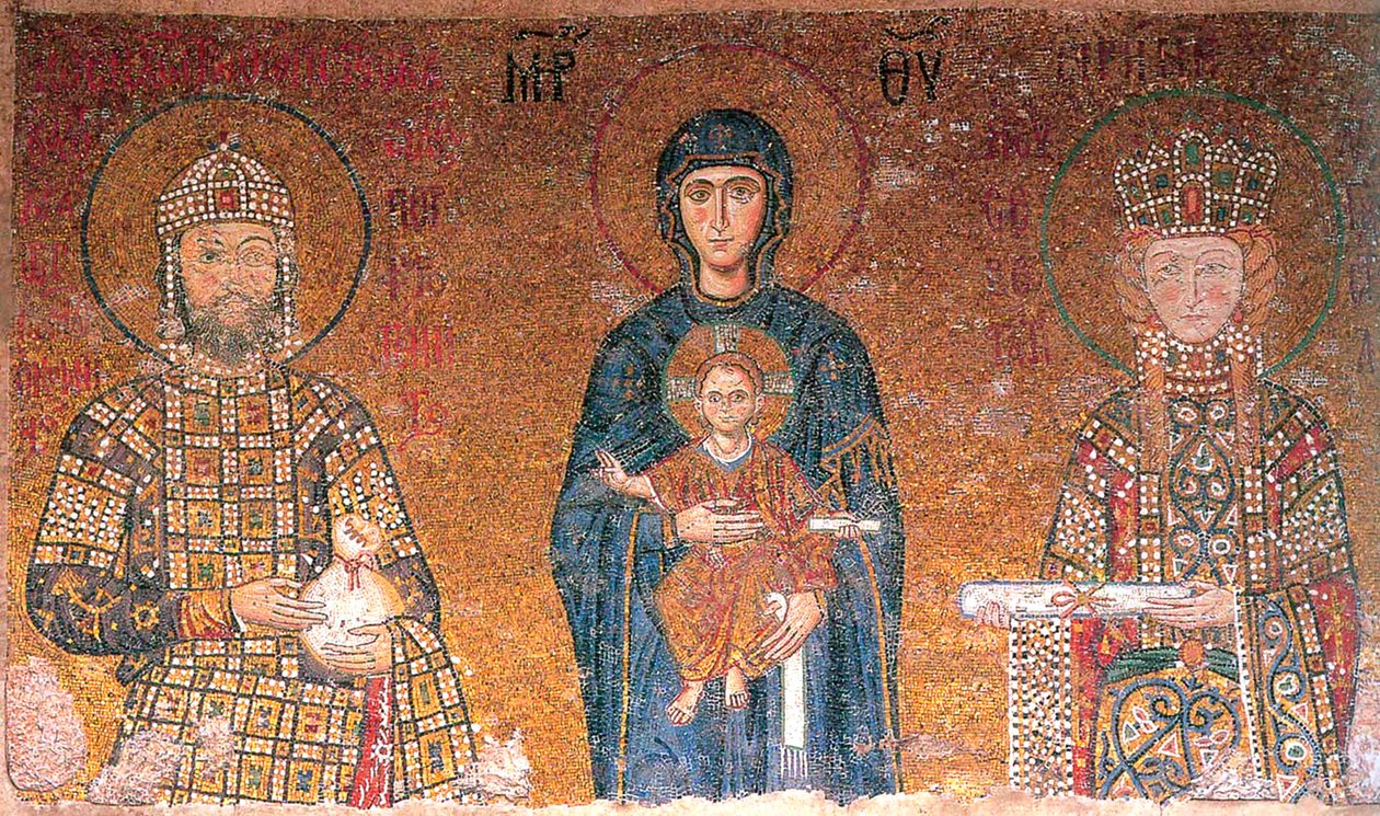The Virgin with Child Between Emperor John II Comnenus and His Wife, Irene by Byzantine Master.