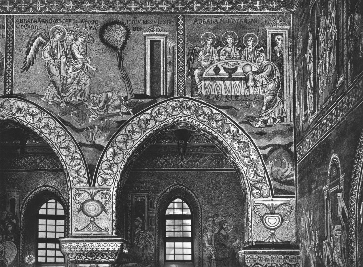 Appearance of the Three Angels to Abraham and the hospitality of Abraham, c.1182 by Byzantine School