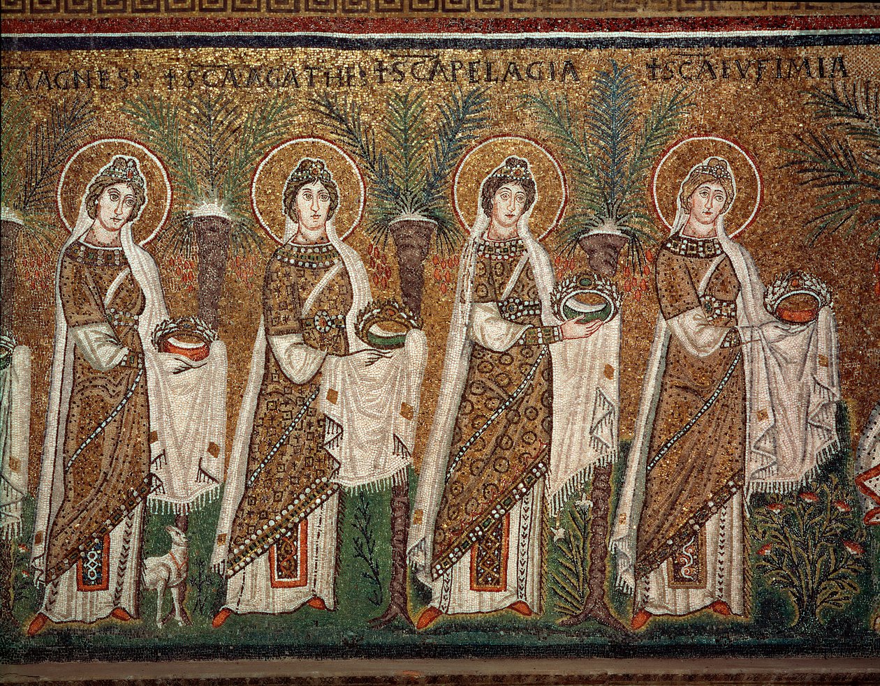 Procession of virgins (detail) by Byzantine School