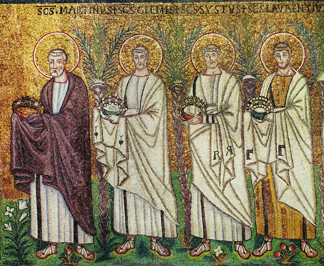Saint Martin of Tours Leading a Group of Martyr Saints by Byzantine School