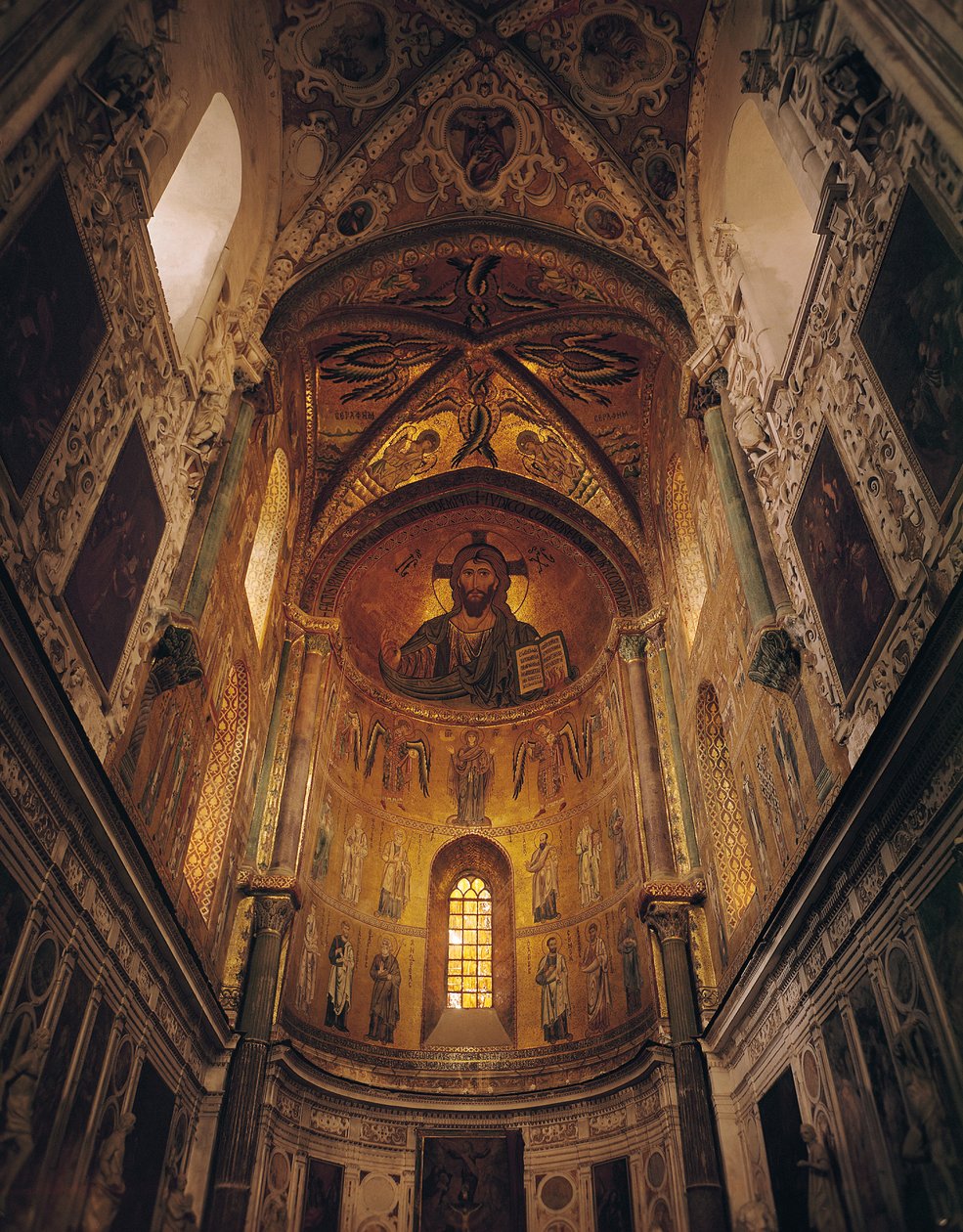 View of the apse with the Christ Pantocrator and the Virgin at Prayer Surrounded by Archangels and the Apostles, 1148 by Byzantine School