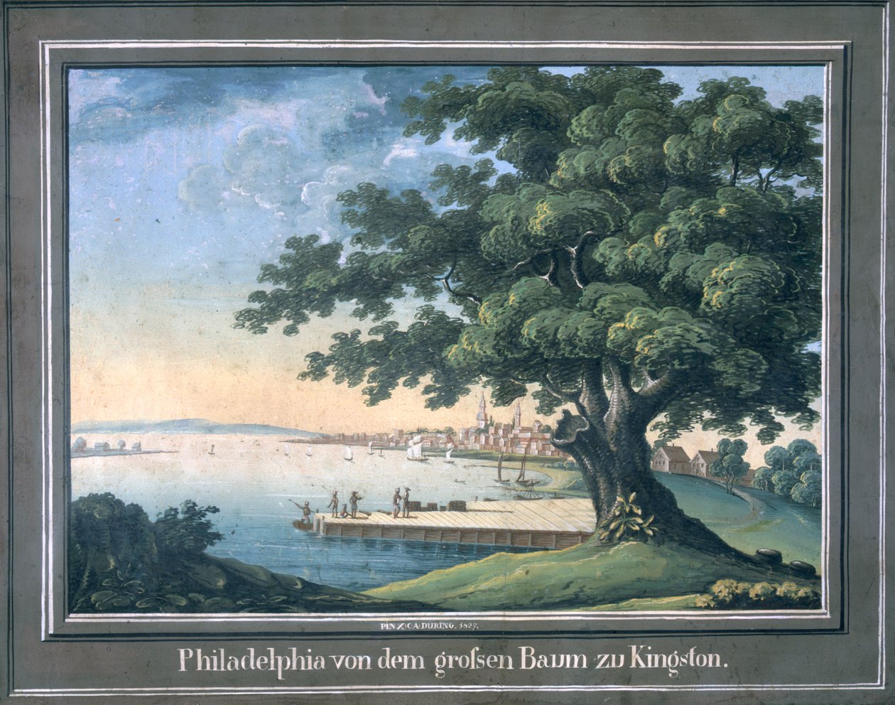 The Great Tree of Kingston with a view of Philadelphia behind by C.A. During