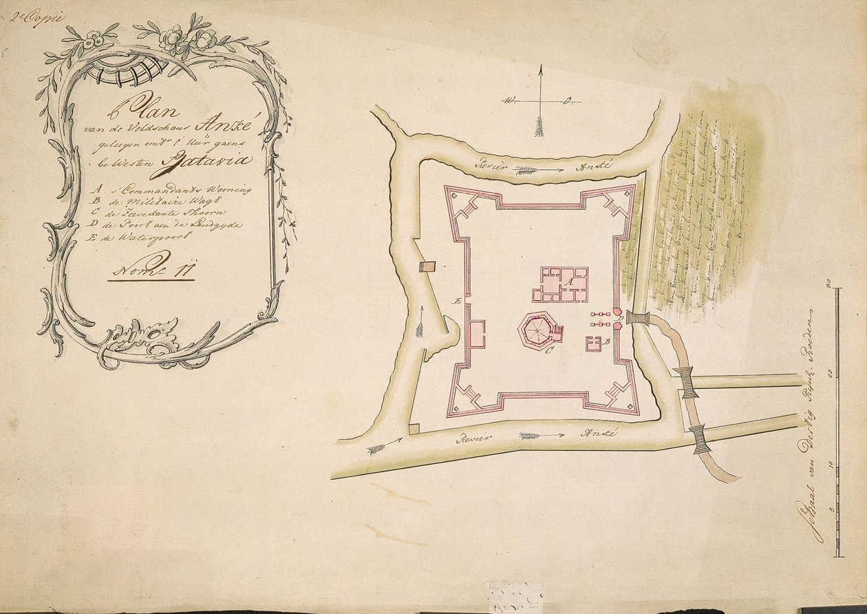 Map of the Anke Fort by C.A. Luepken