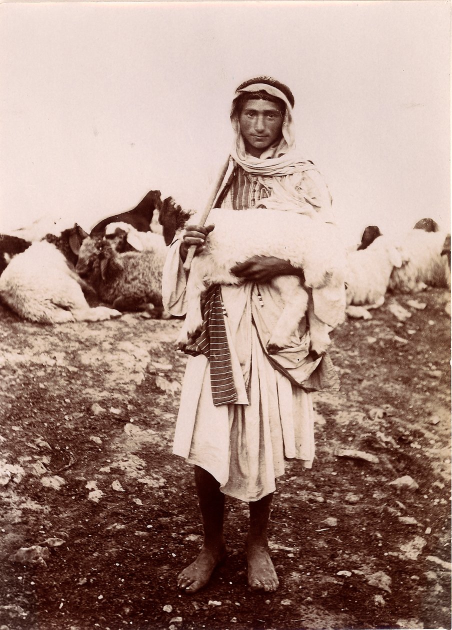 A Shepherd Boy Carrying a Lamb by C.A. Hornstein