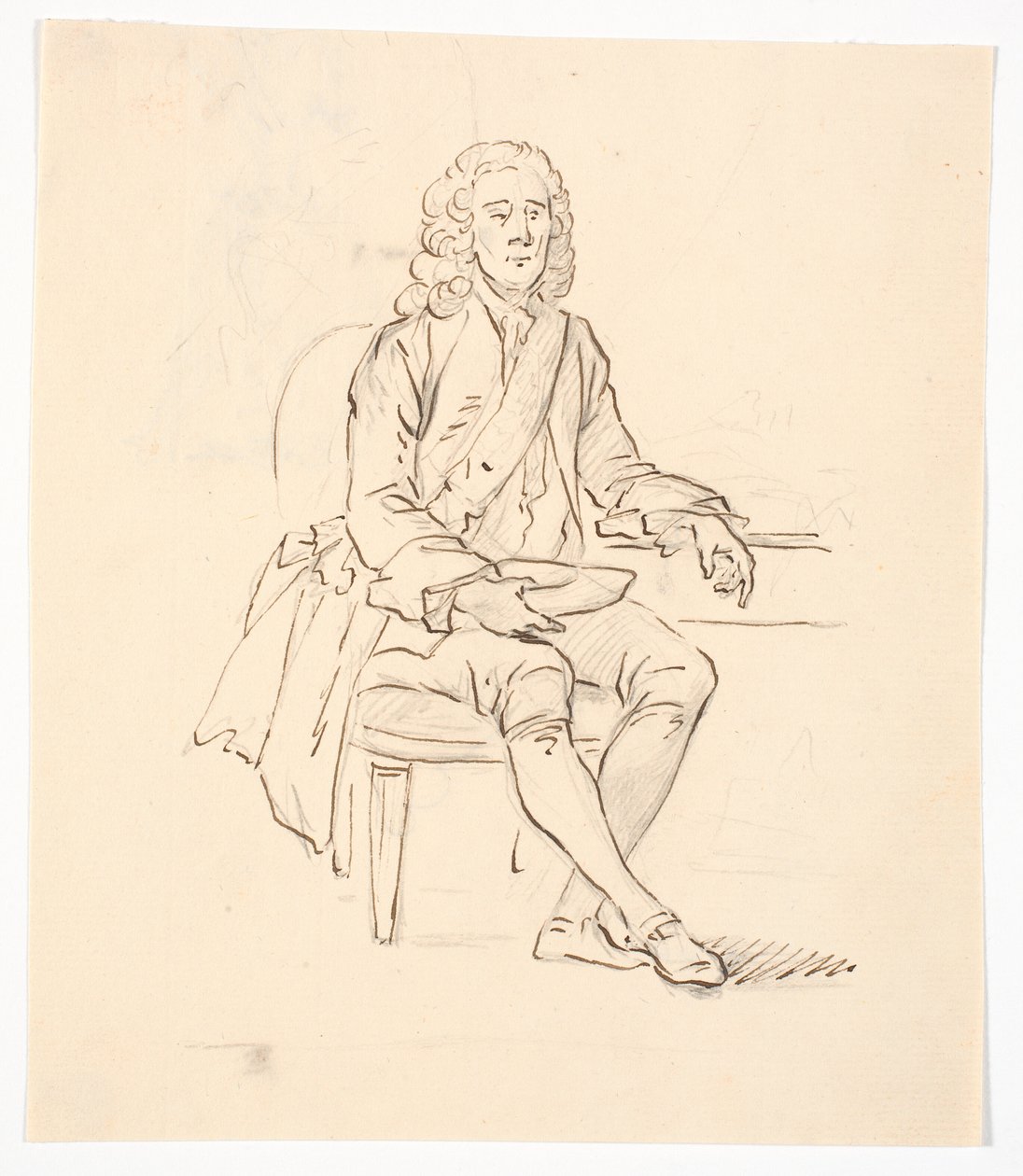 Seated Gentleman with Wig and Order Ribbon by C.A. Lorentzen