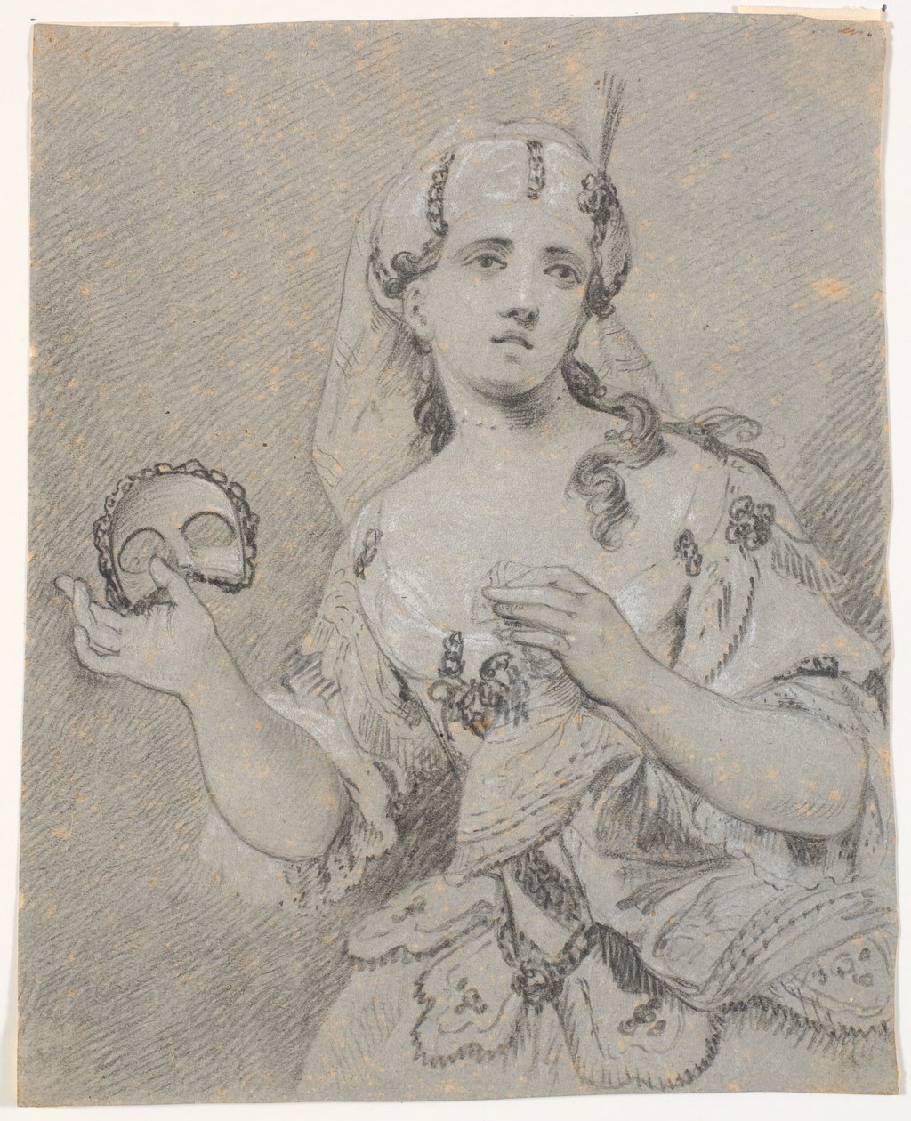 Young Lady in Turkish Costume with Half Mask in Hand by C.A. Lorentzen