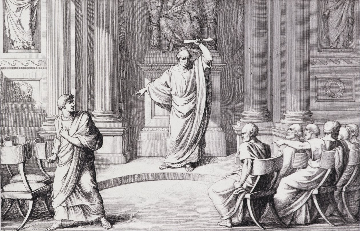 Cicero Denouncing Catiline by C.C Perkins