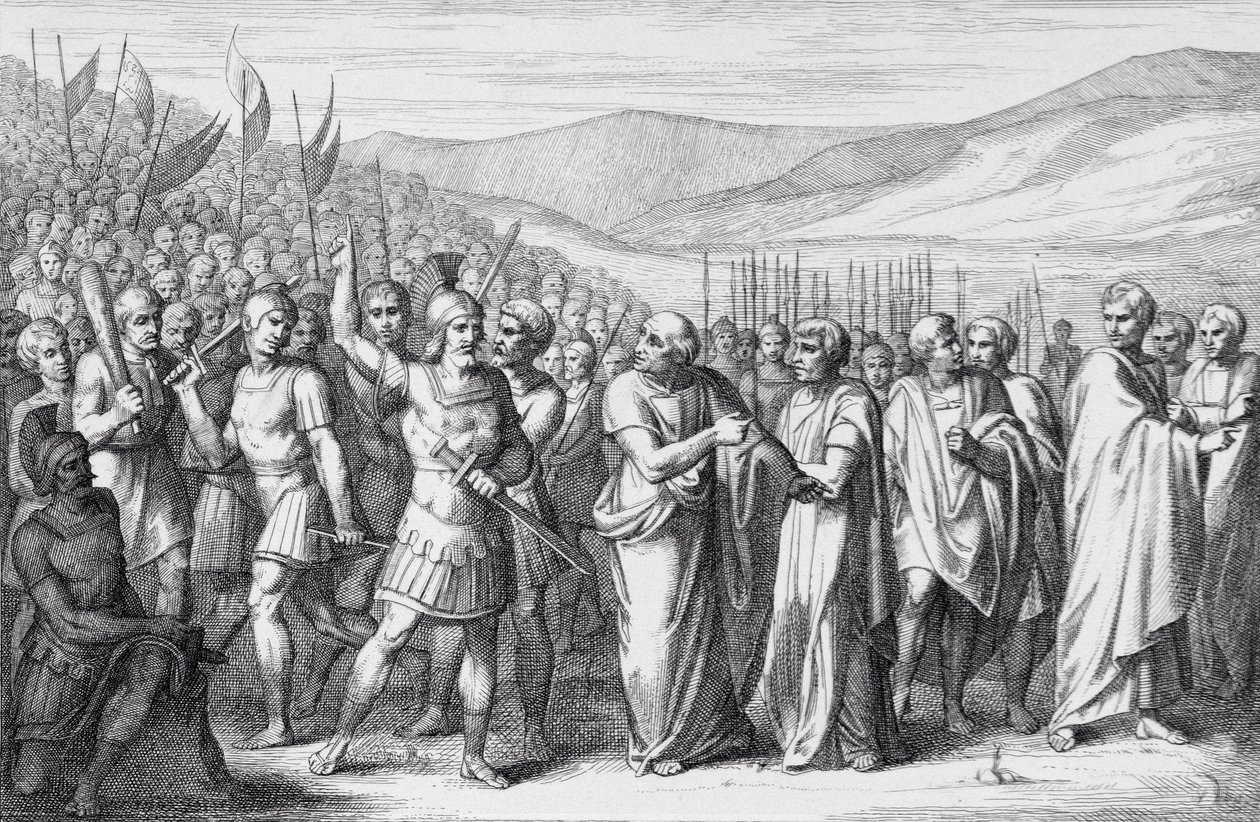 The Secession of the People to the Mons Sacer, engraved by B.Barloccini, 1849 by C.C Perkins